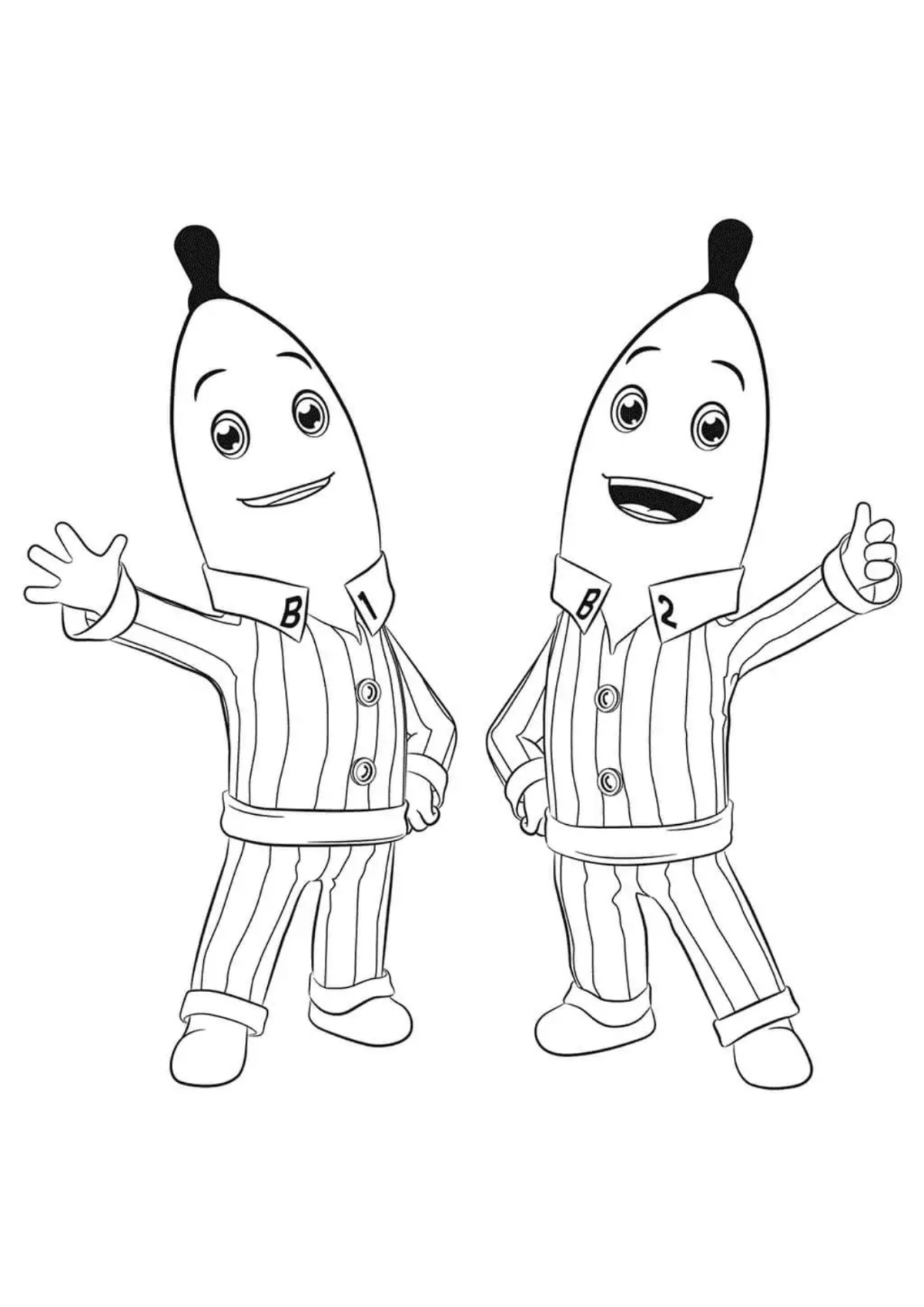 Desenho para Colorir Bananas de Pijamas