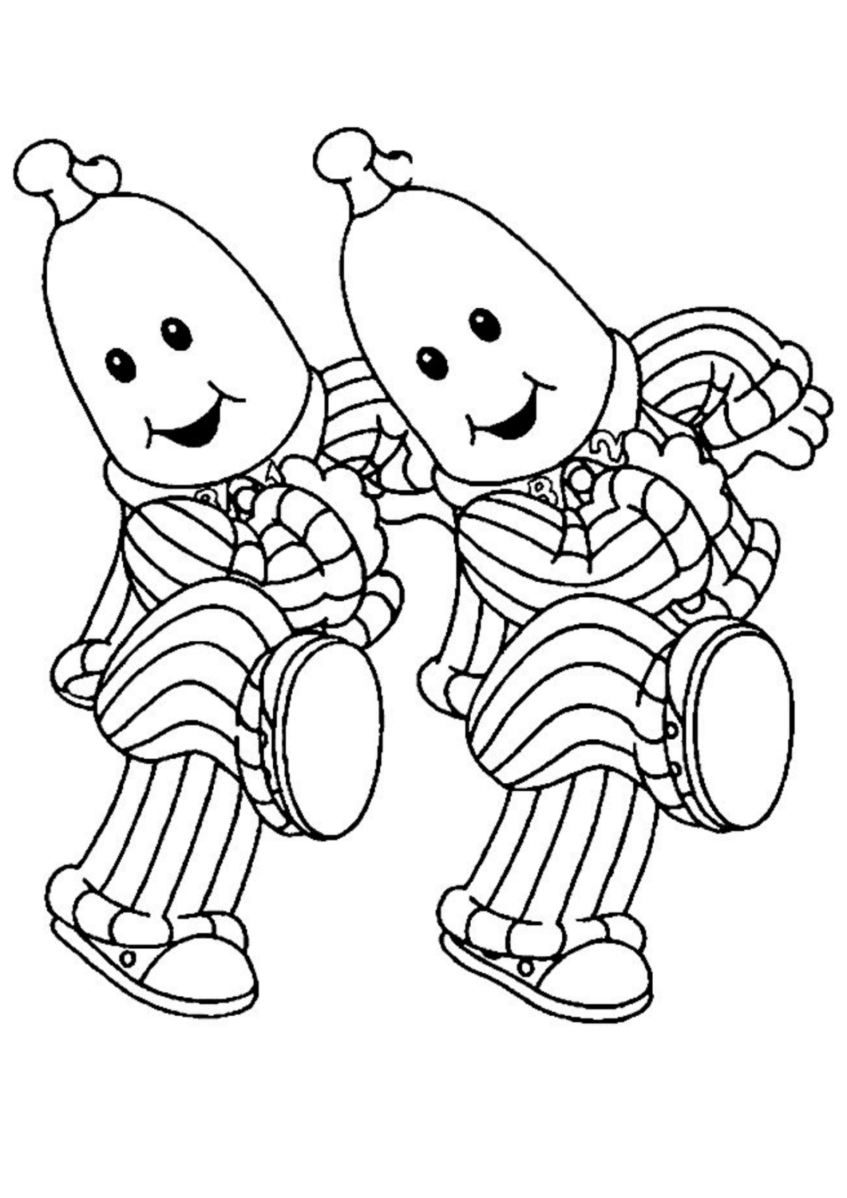Desenho para Colorir Bananas de Pijamas