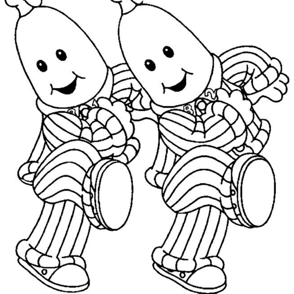 Desenho para Colorir Bananas de Pijamas