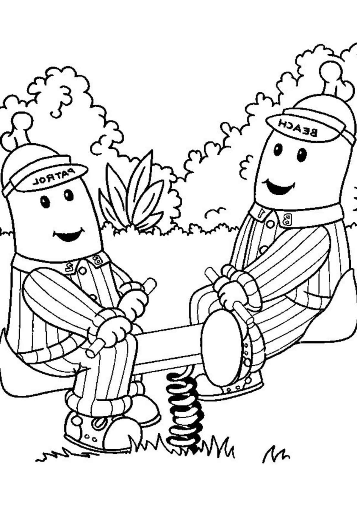 Desenho para Colorir Bananas de Pijamas