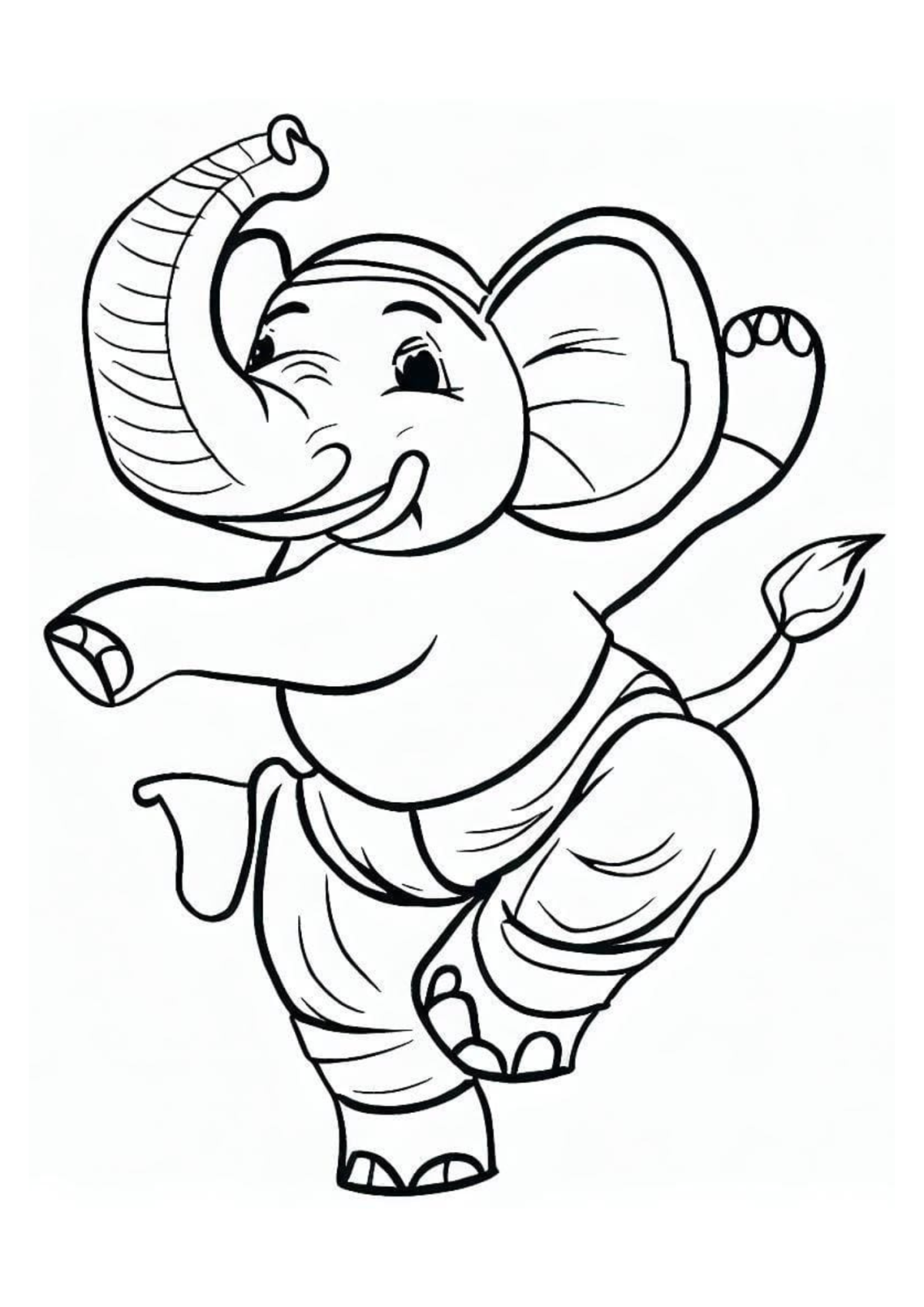 Desenho para Colorir Elefante