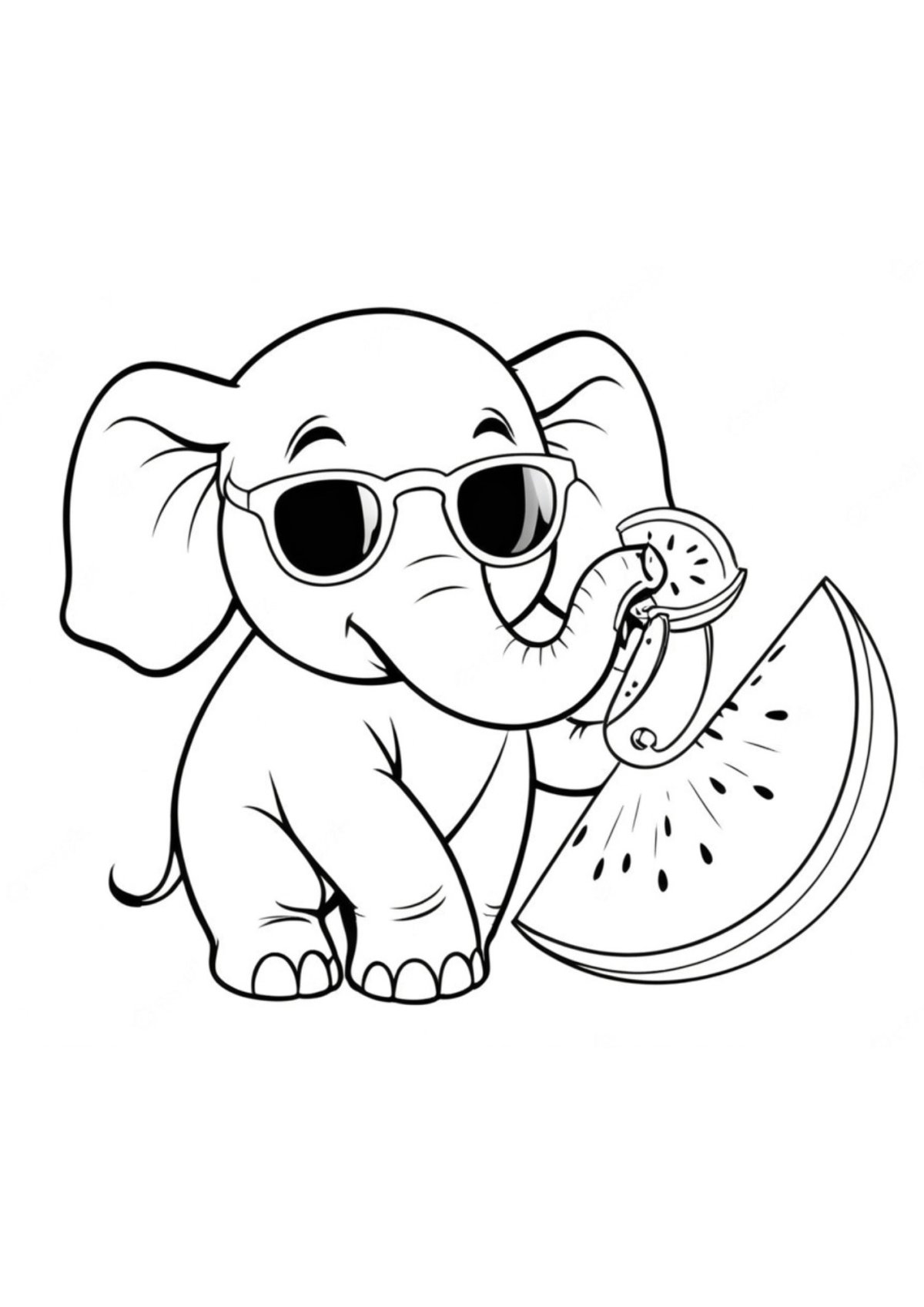 Desenho para Colorir Elefante