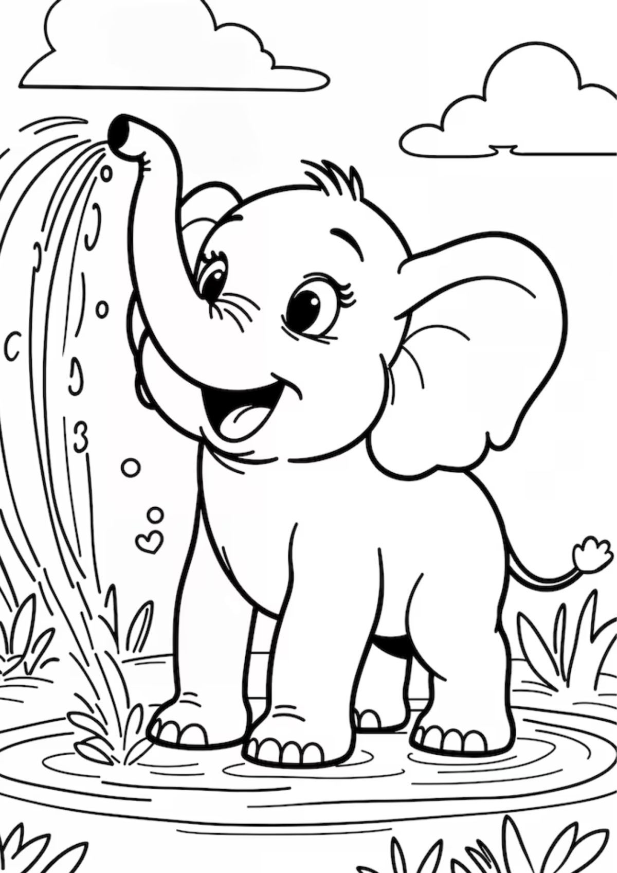 Desenho para Colorir Elefante