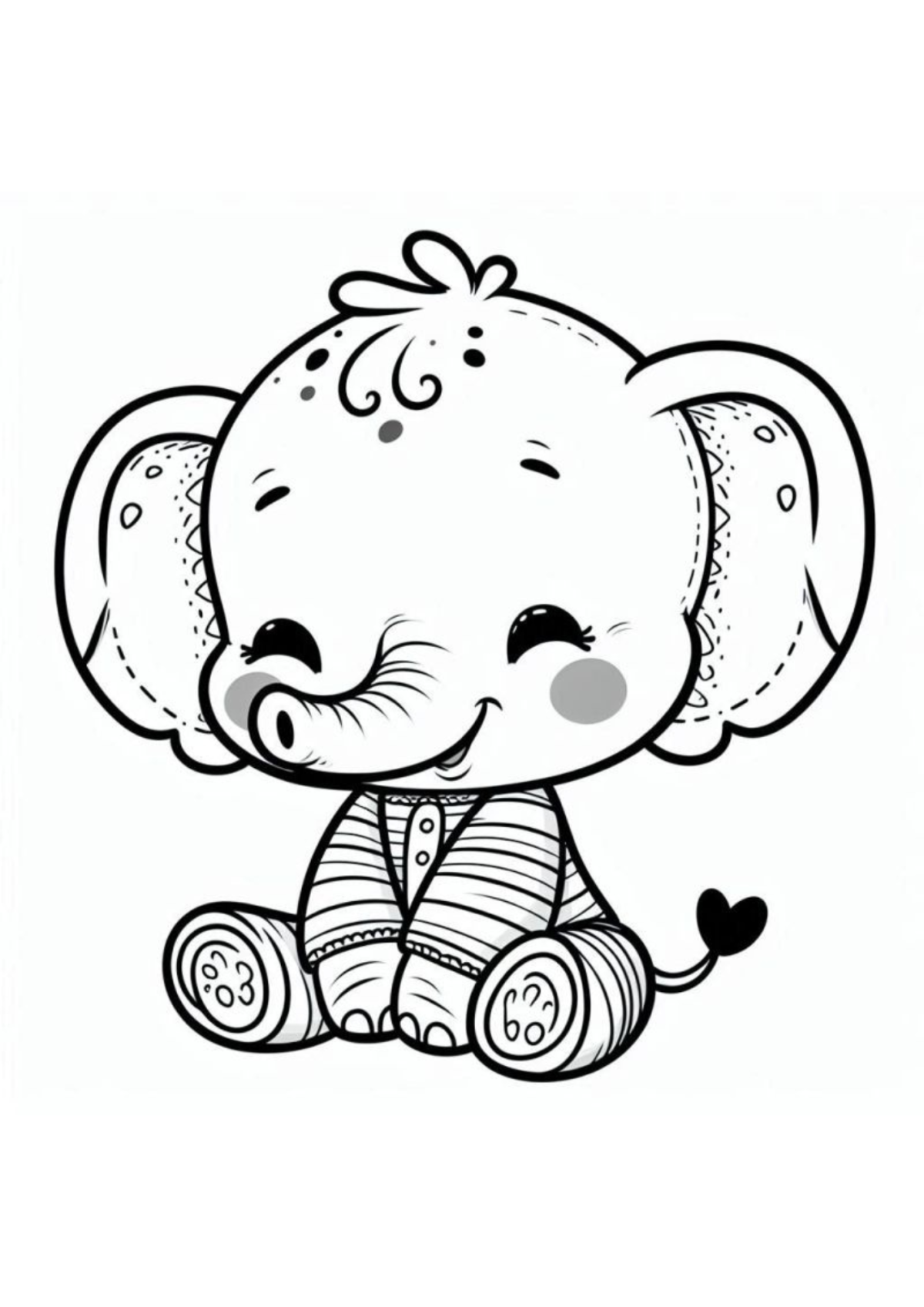 Desenho para Colorir Elefante