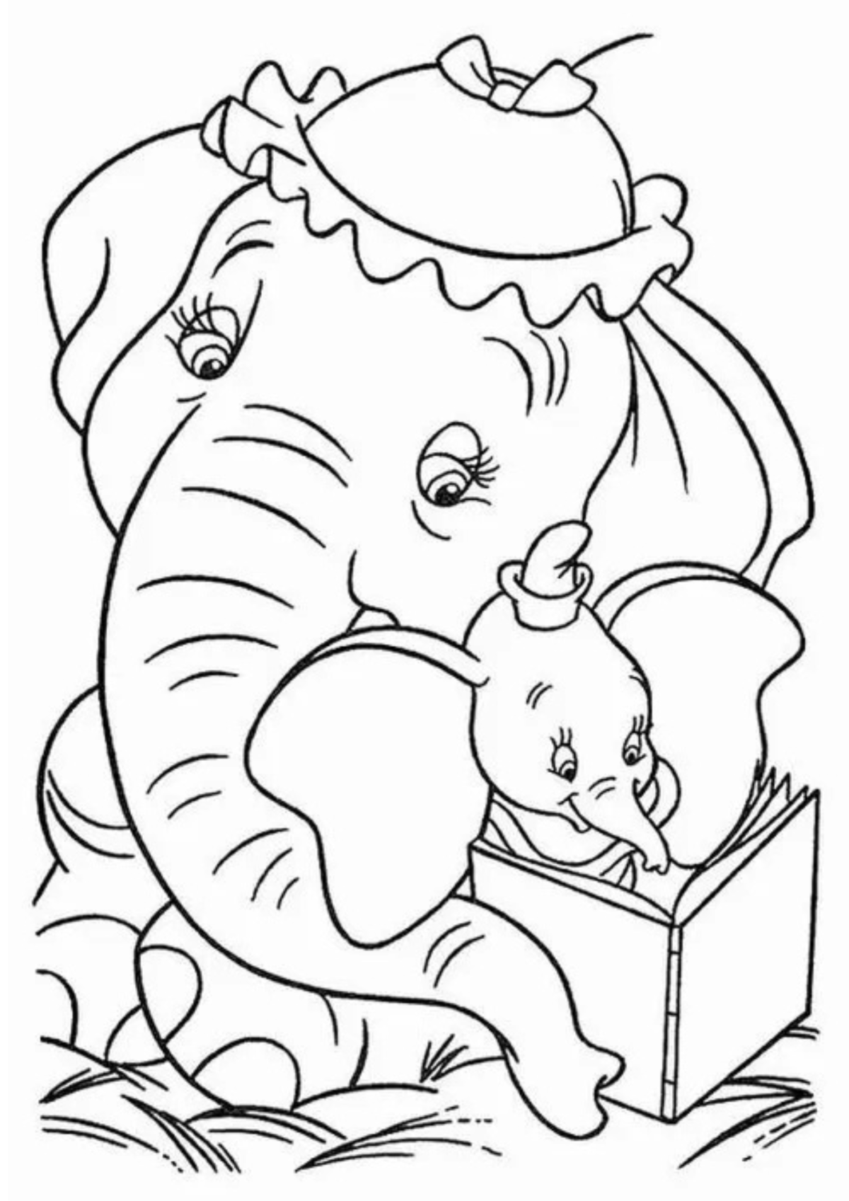 Desenho para Colorir Elefante