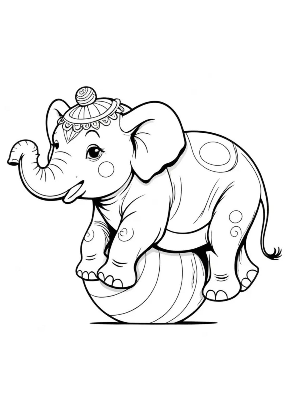 Desenho para Colorir Elefante