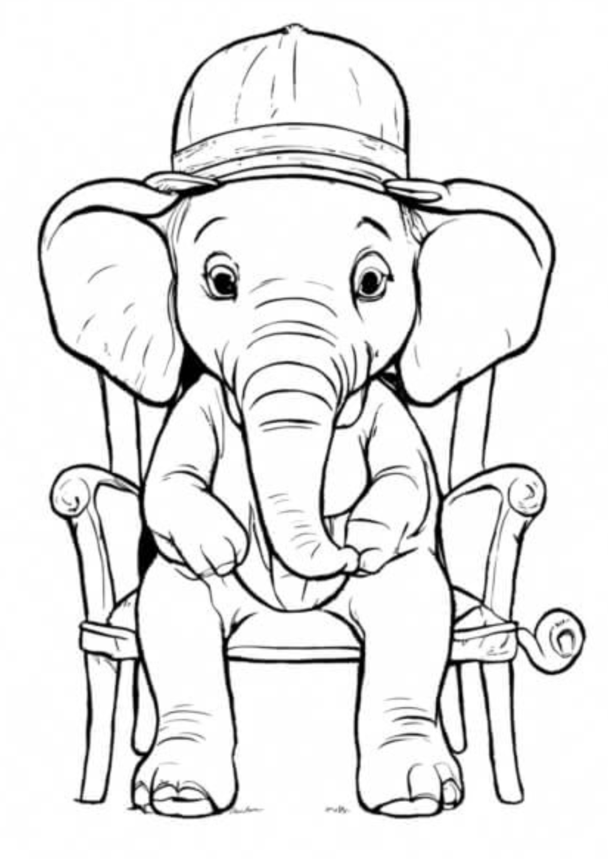 Desenho para Colorir Elefante