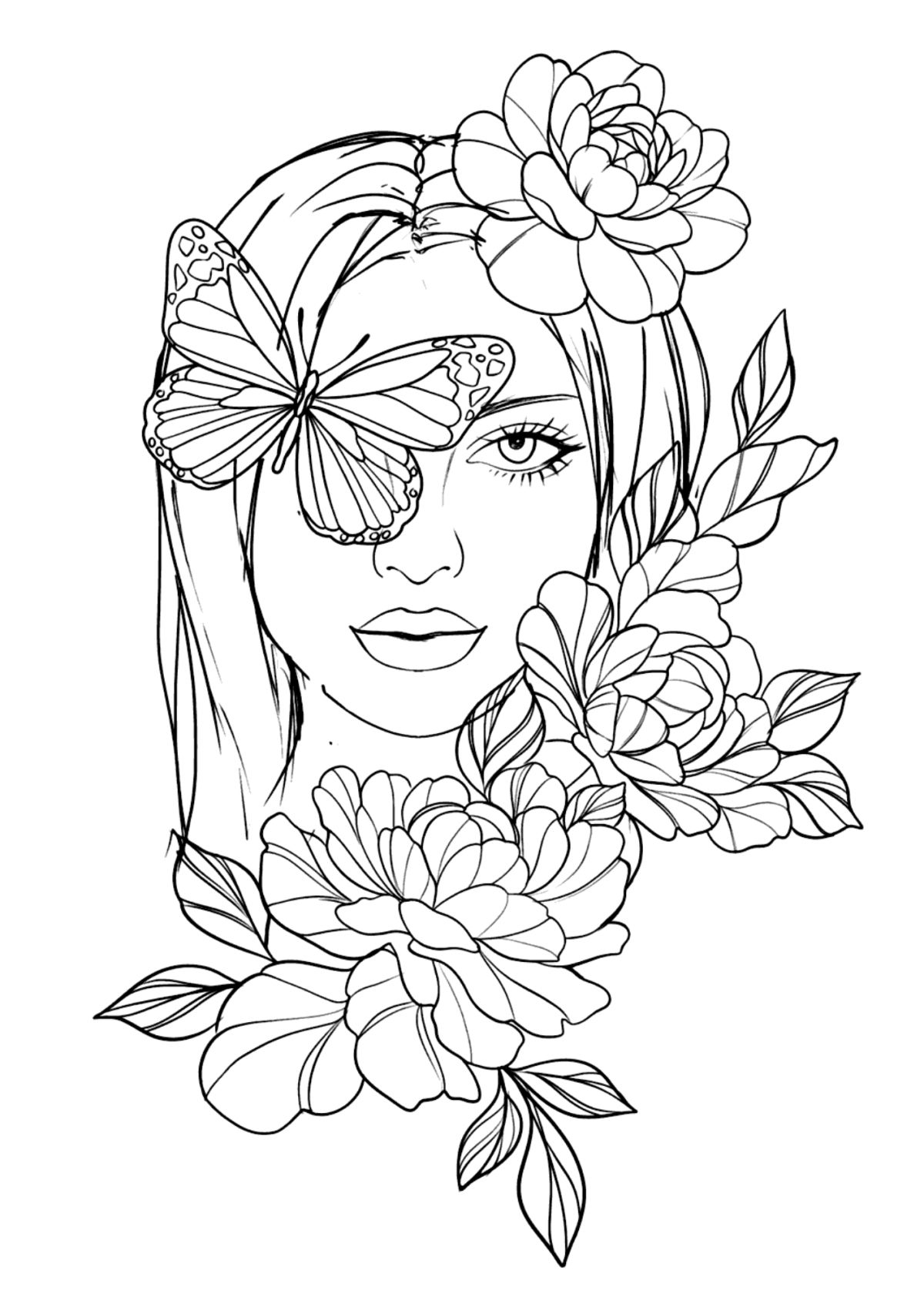 Desenho para Colorir Feminino