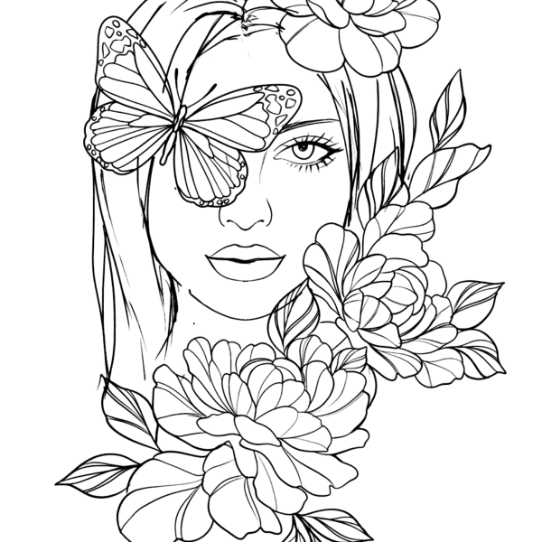 Desenho para Colorir Feminino