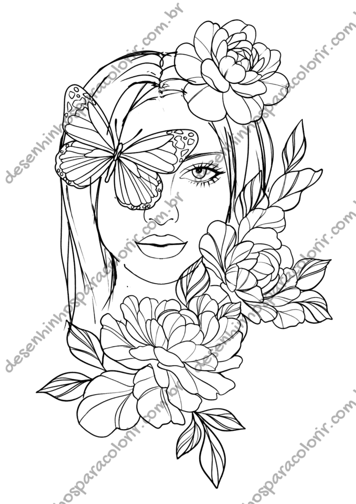 Desenho para Colorir Feminino