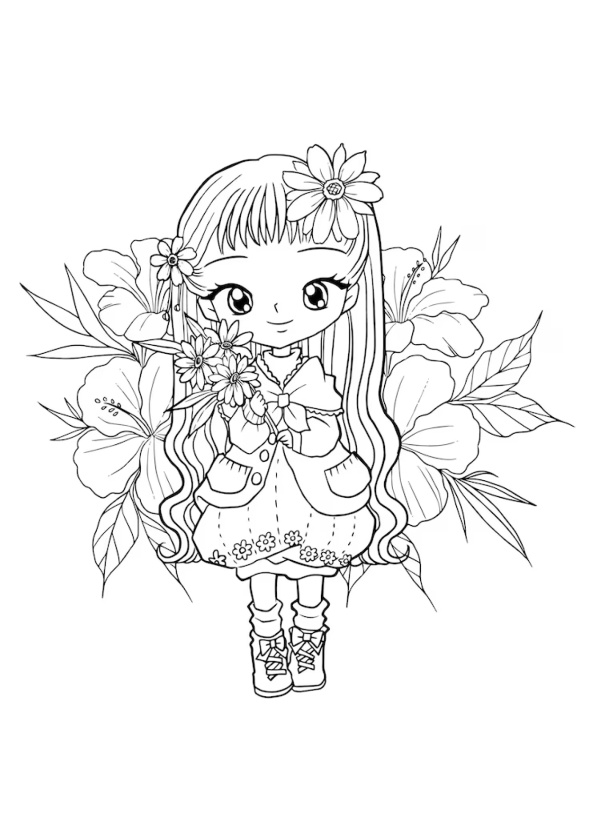 Desenho para Colorir Feminino