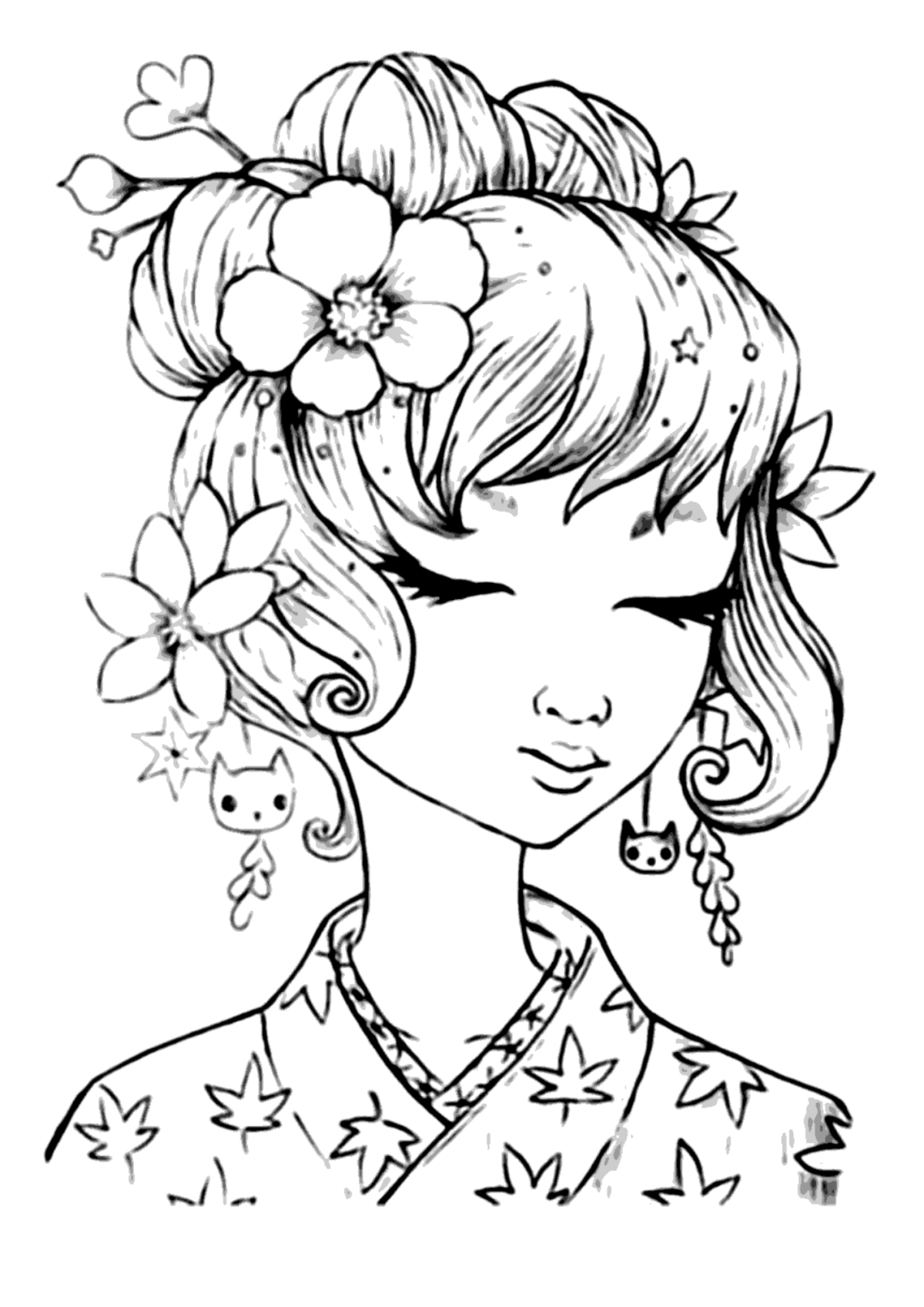 Desenho para Colorir Feminino