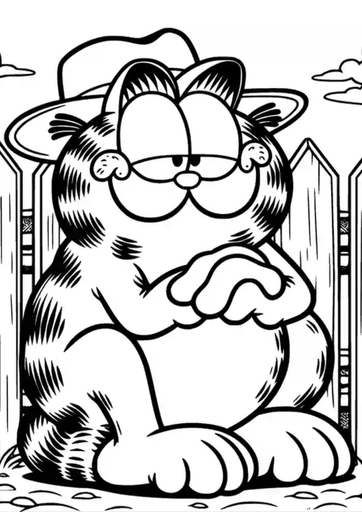 Desenho para Colorir Garfield