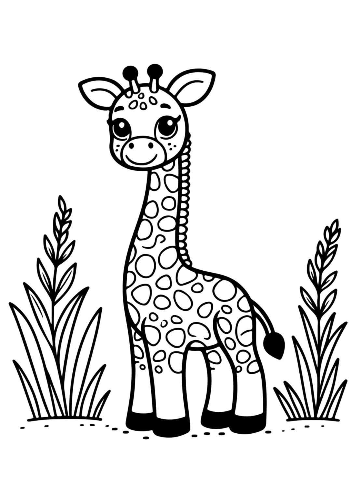 Desenho para Colorir Girafa