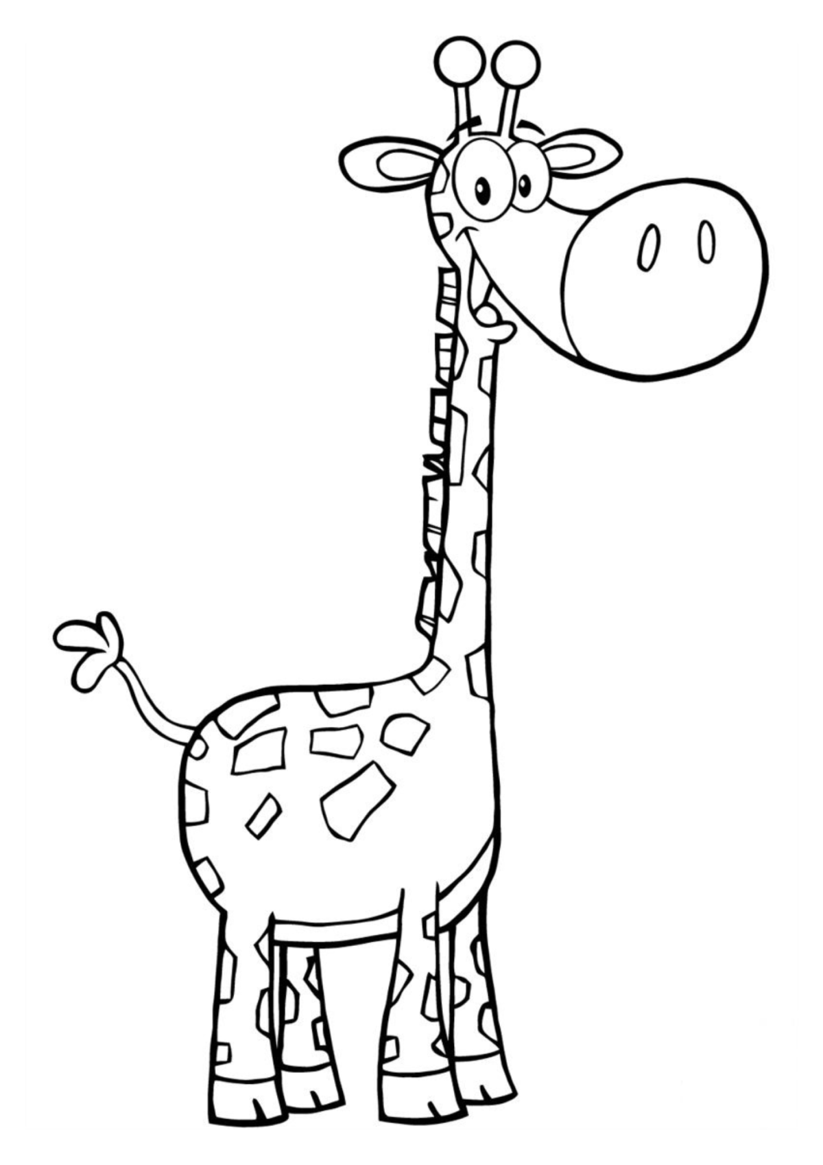 Desenho para Colorir Girafa