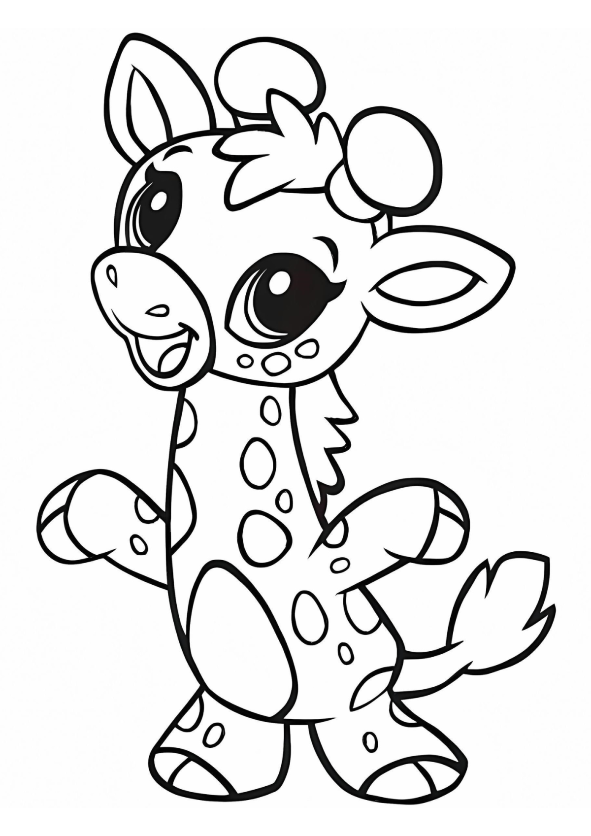 Desenho para Colorir Girafa