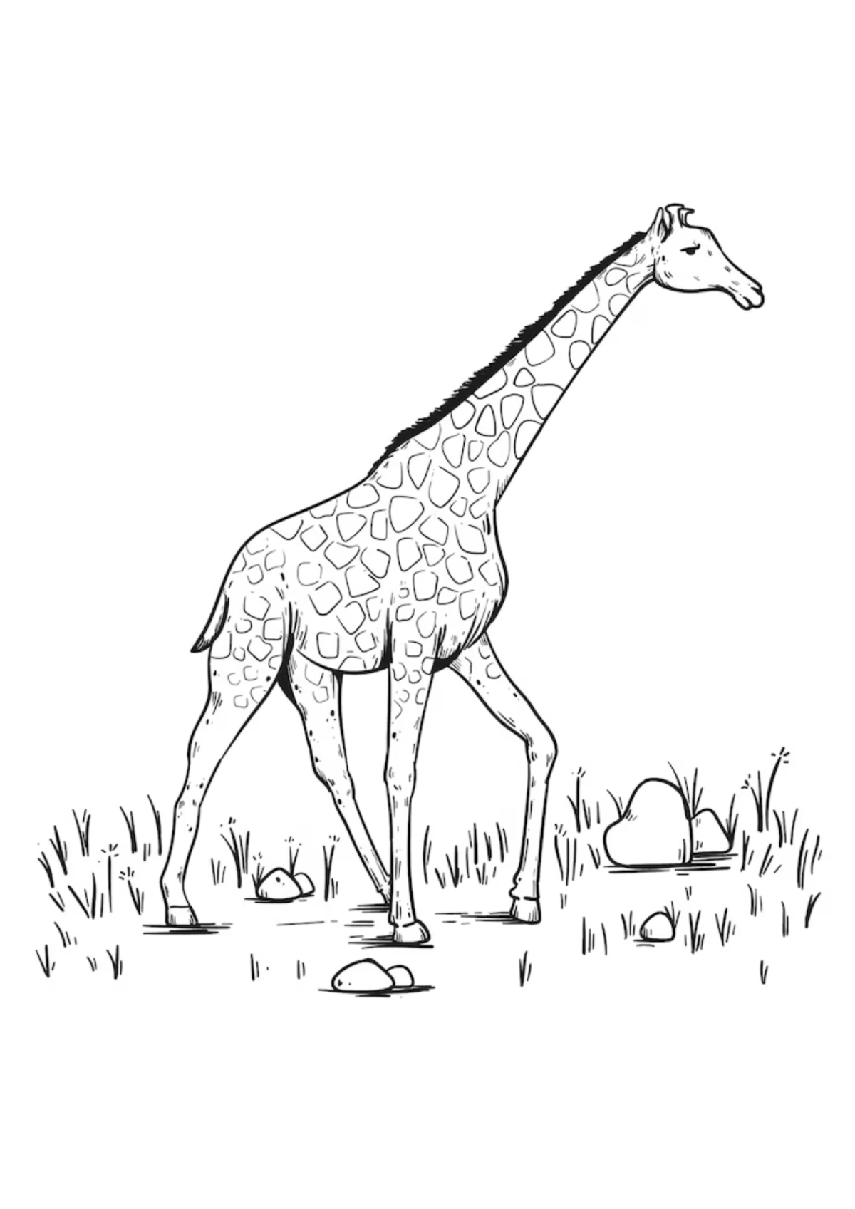 Desenho para Colorir Girafa