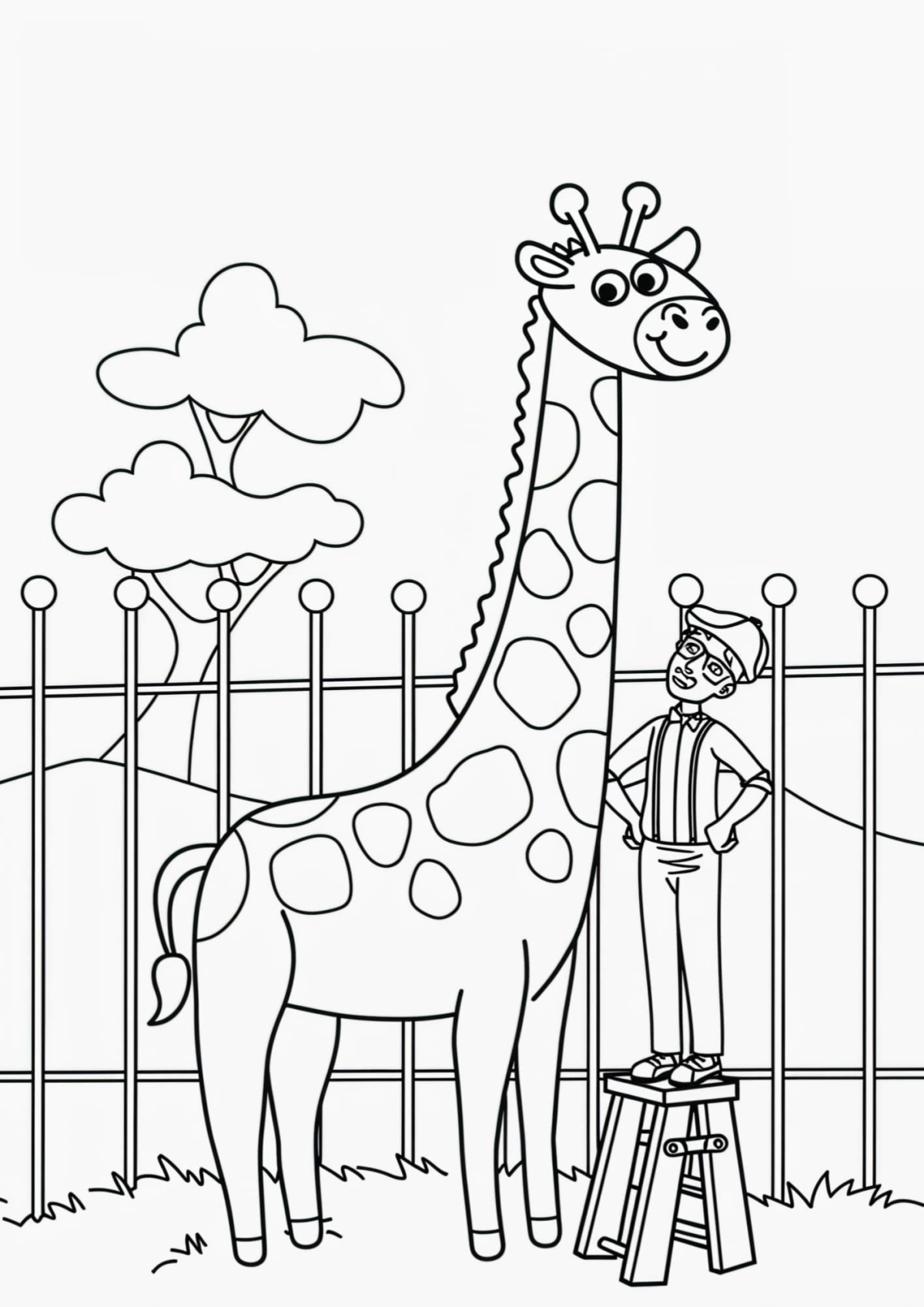 Desenho para Colorir Girafa