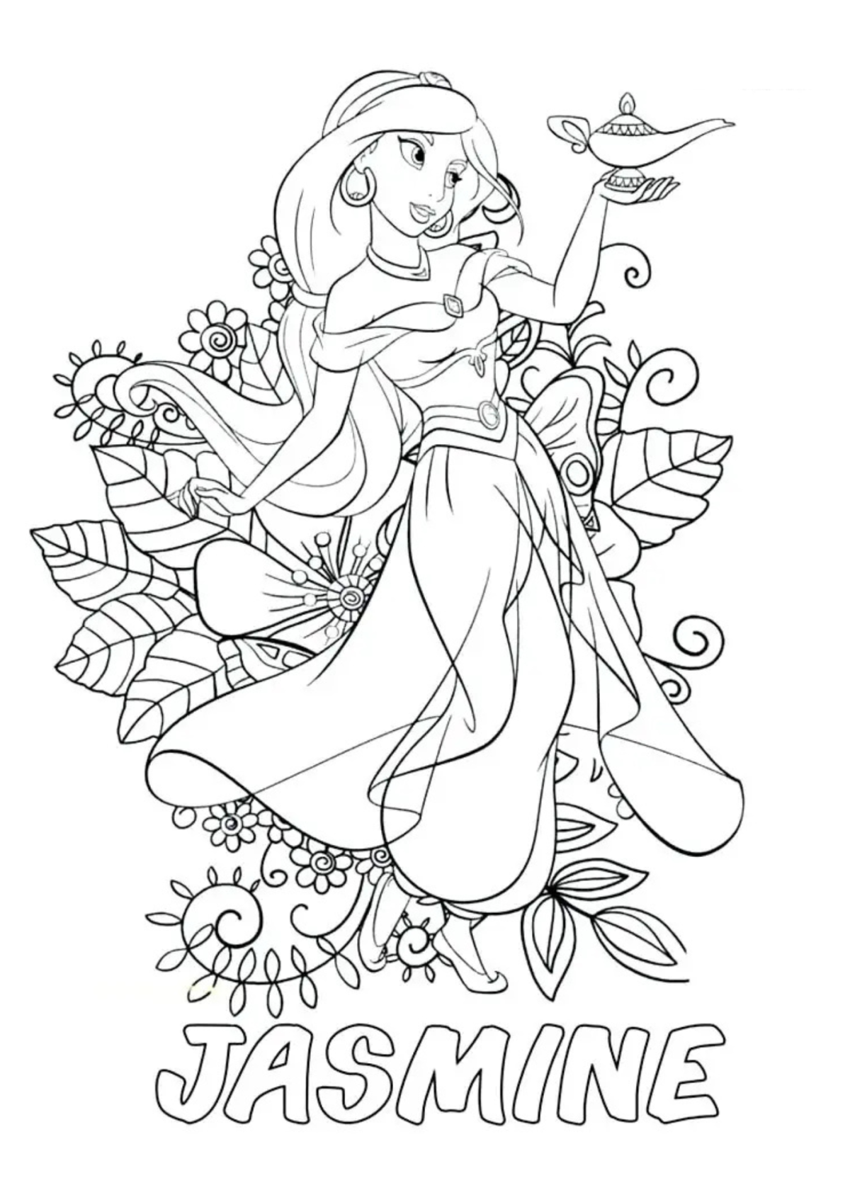 Desenho para Colorir Jasmine