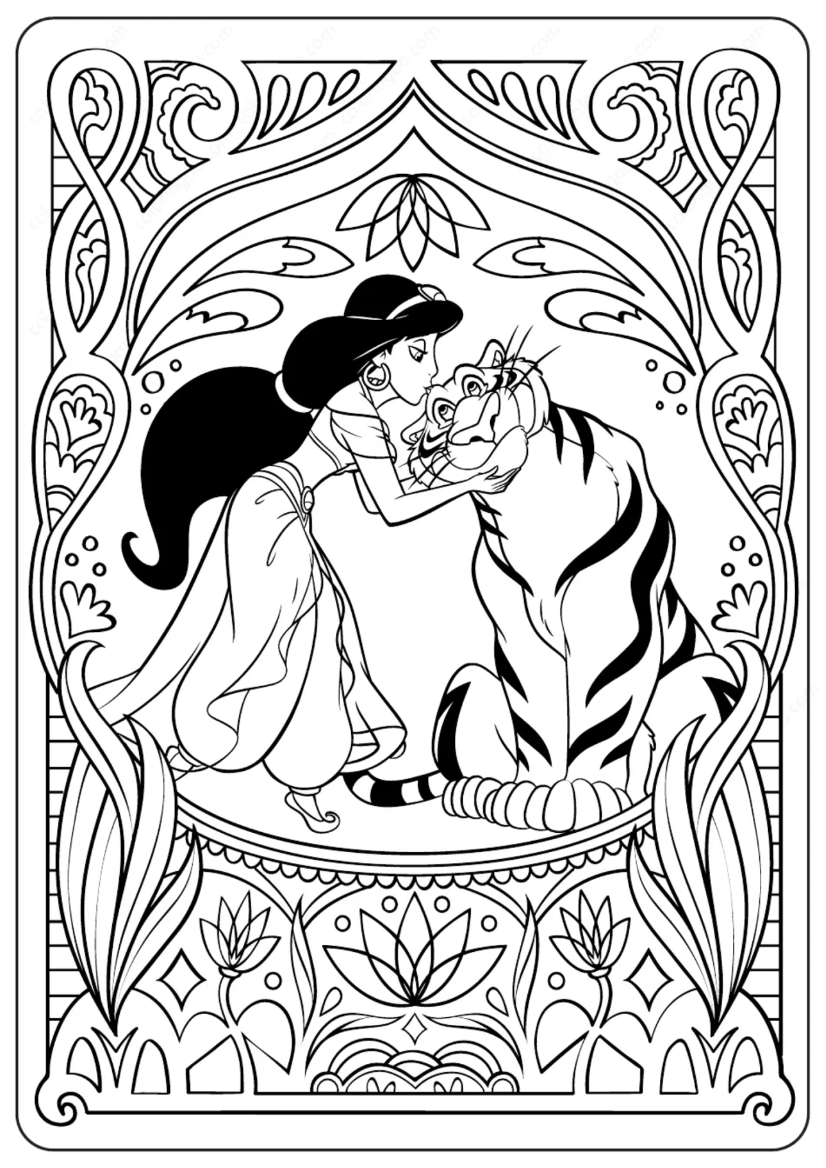 Desenho para Colorir Jasmine