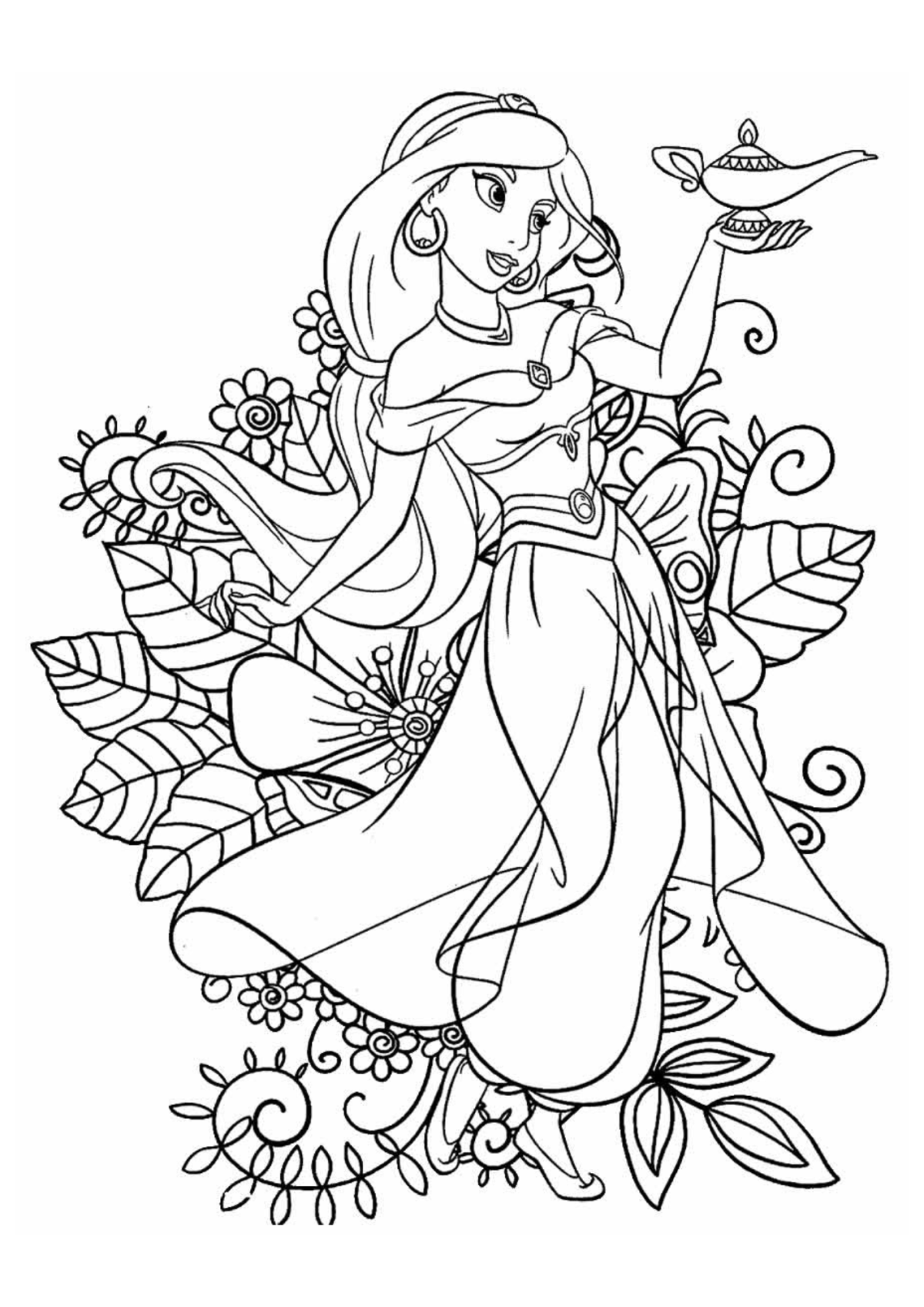 Desenho para Colorir Jasmine