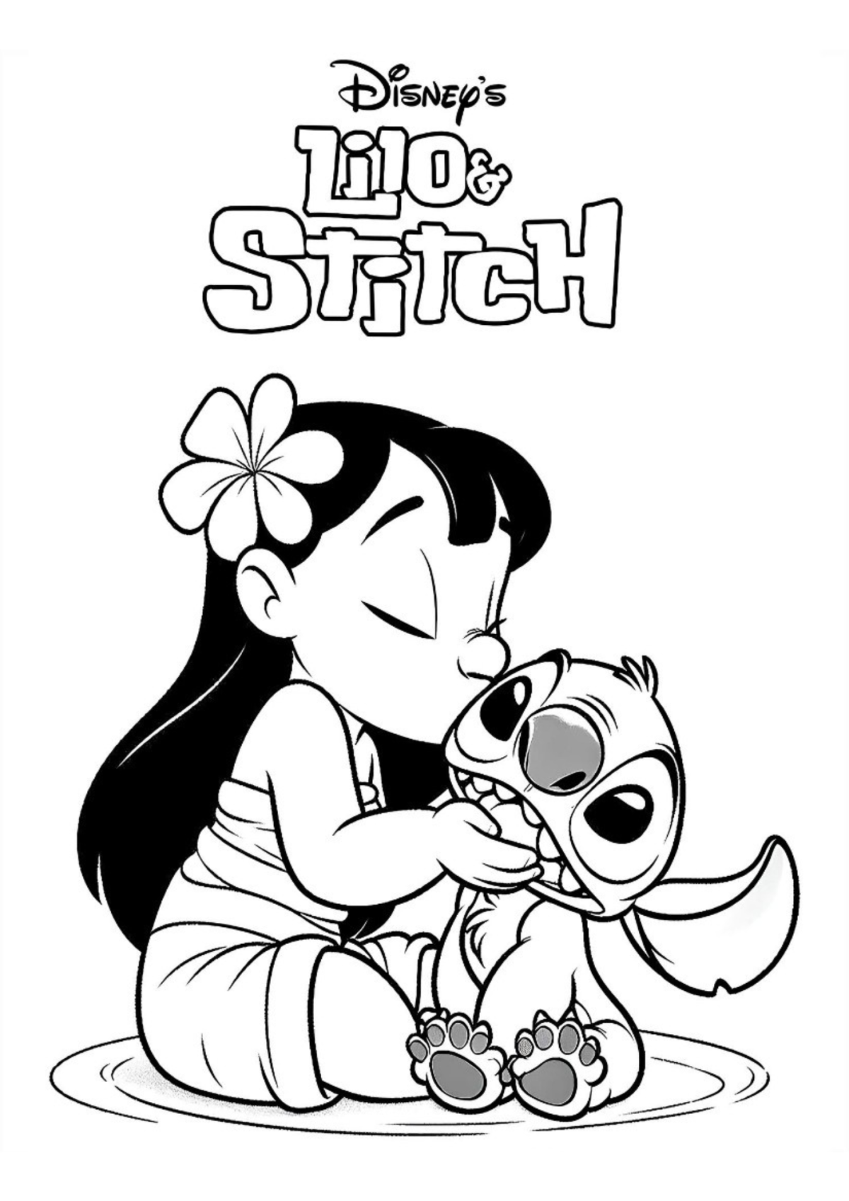 Desenho para Colorir Lilo e Stitch