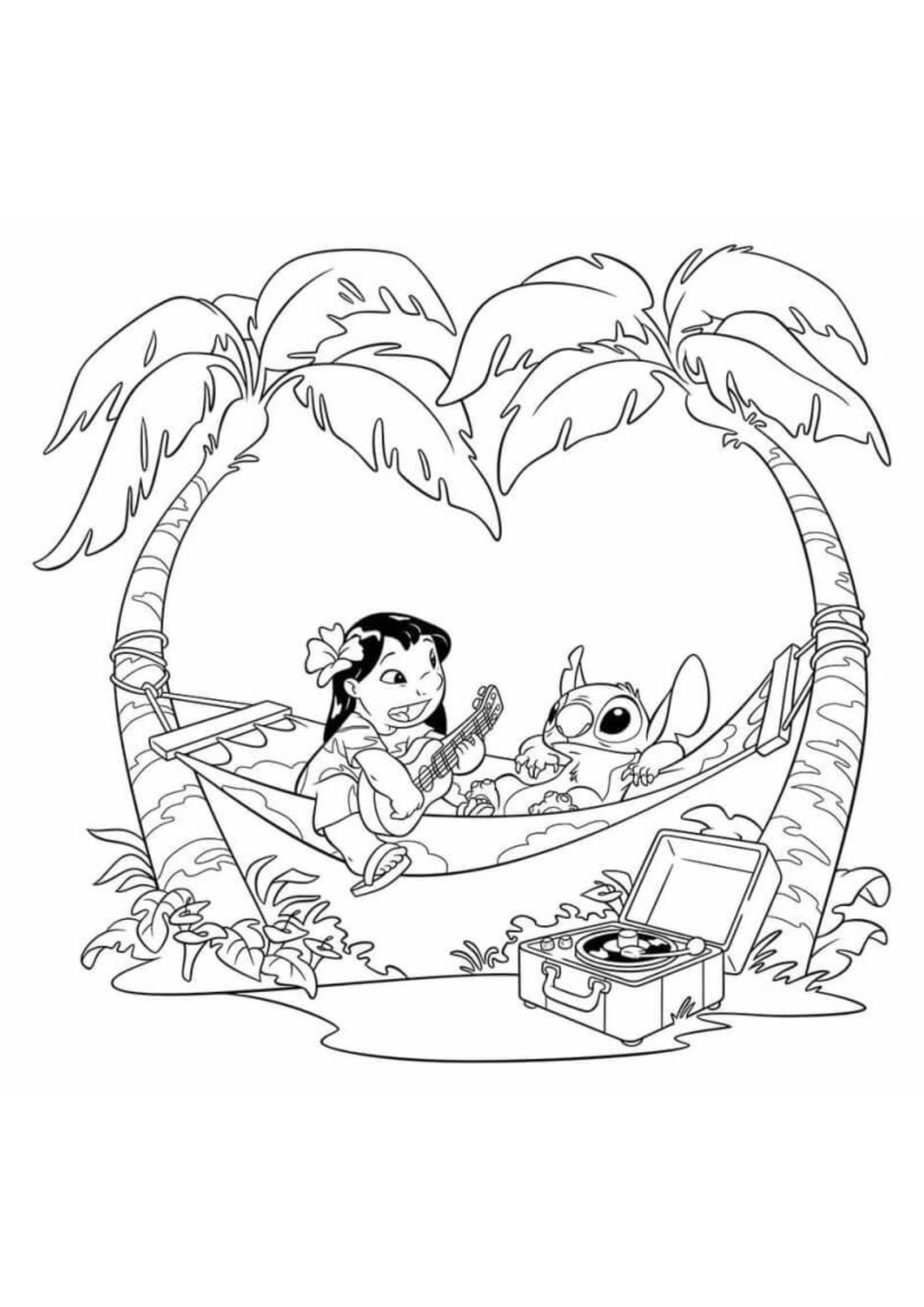 Desenho para Colorir Lilo e Stitch