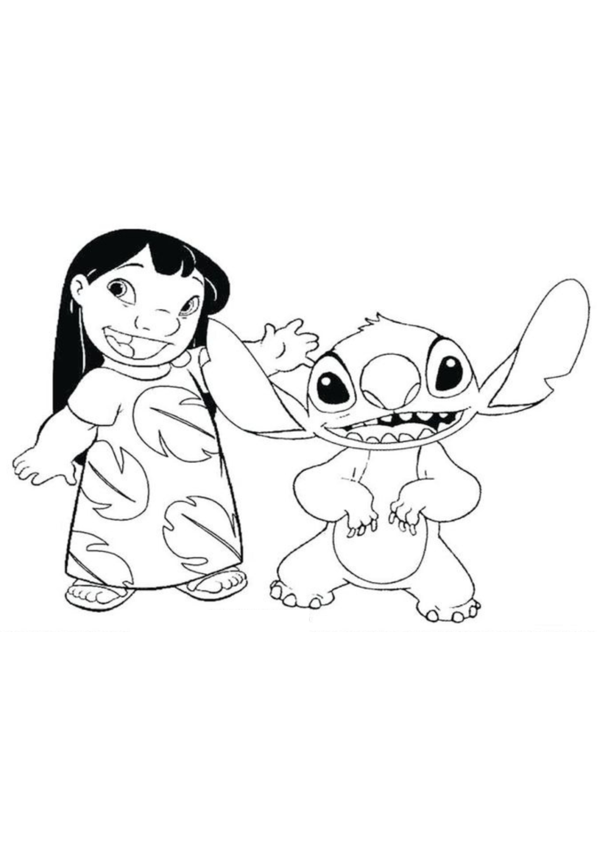 Desenho para Colorir Lilo e Stitch