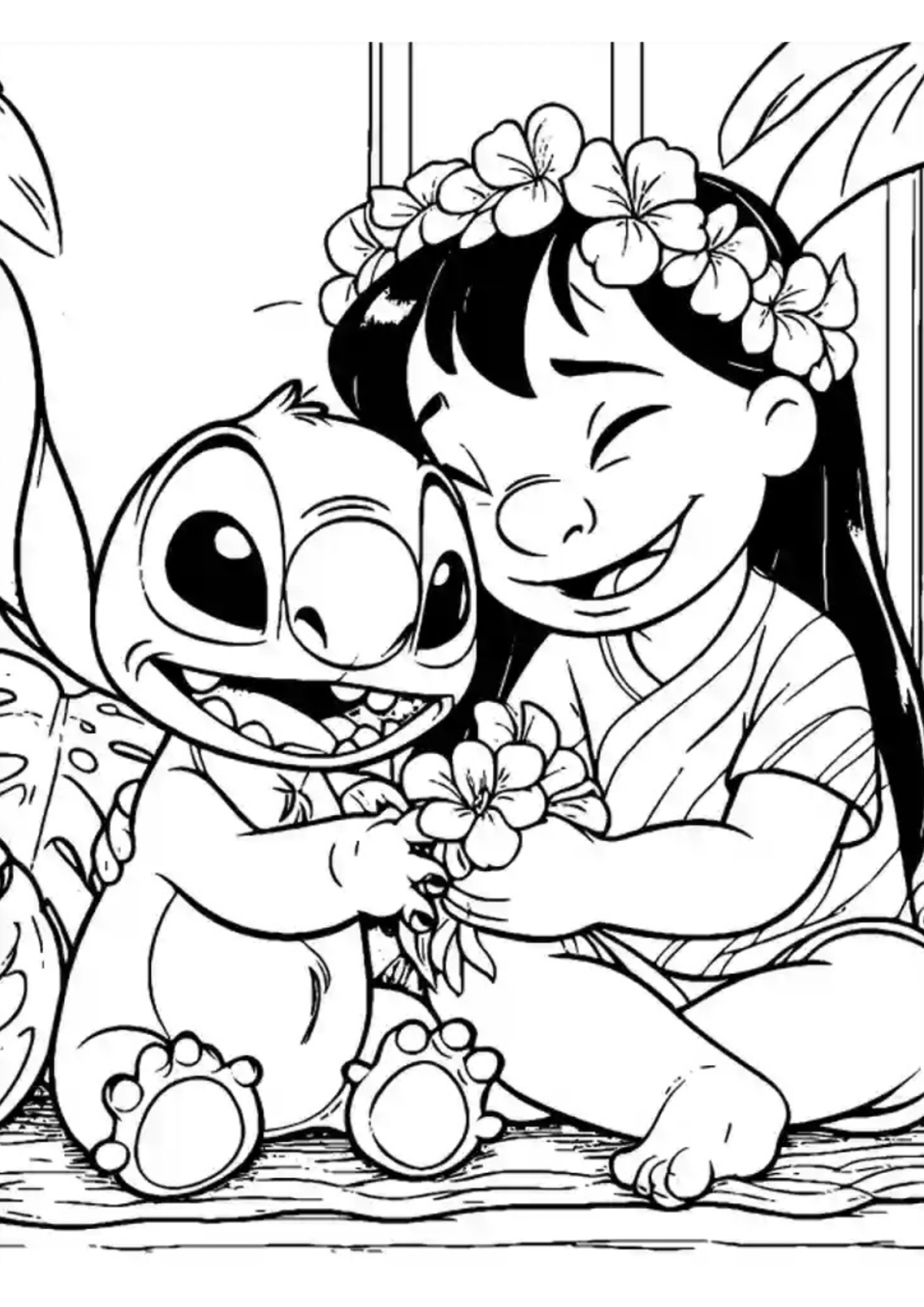 Desenho para Colorir Lilo e Stitch