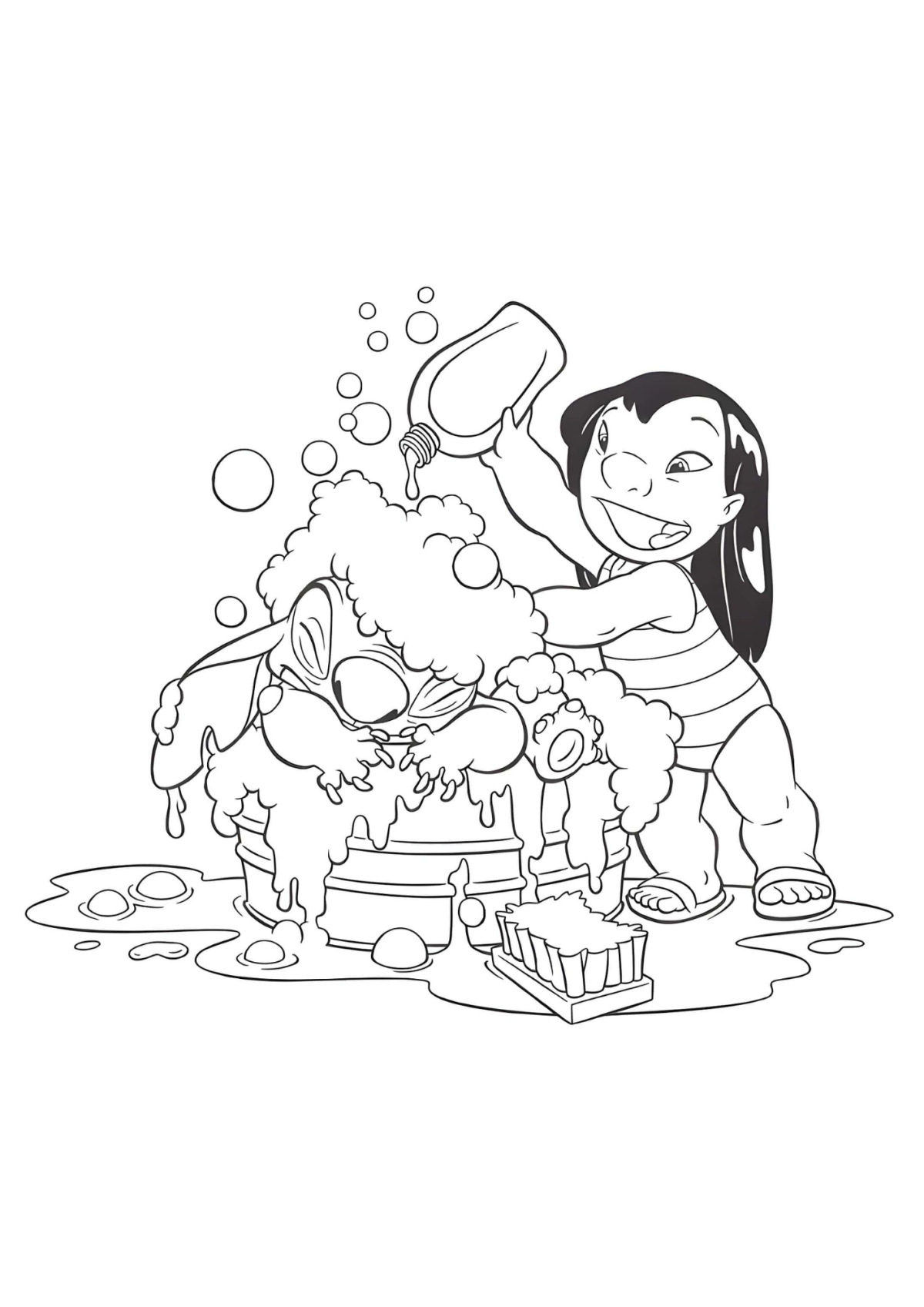 Desenho para Colorir Lilo e Stitch