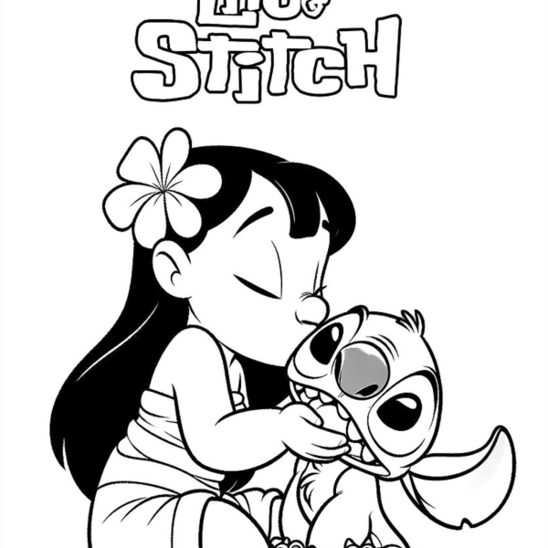 Desenho para Colorir Lilo e Stitch