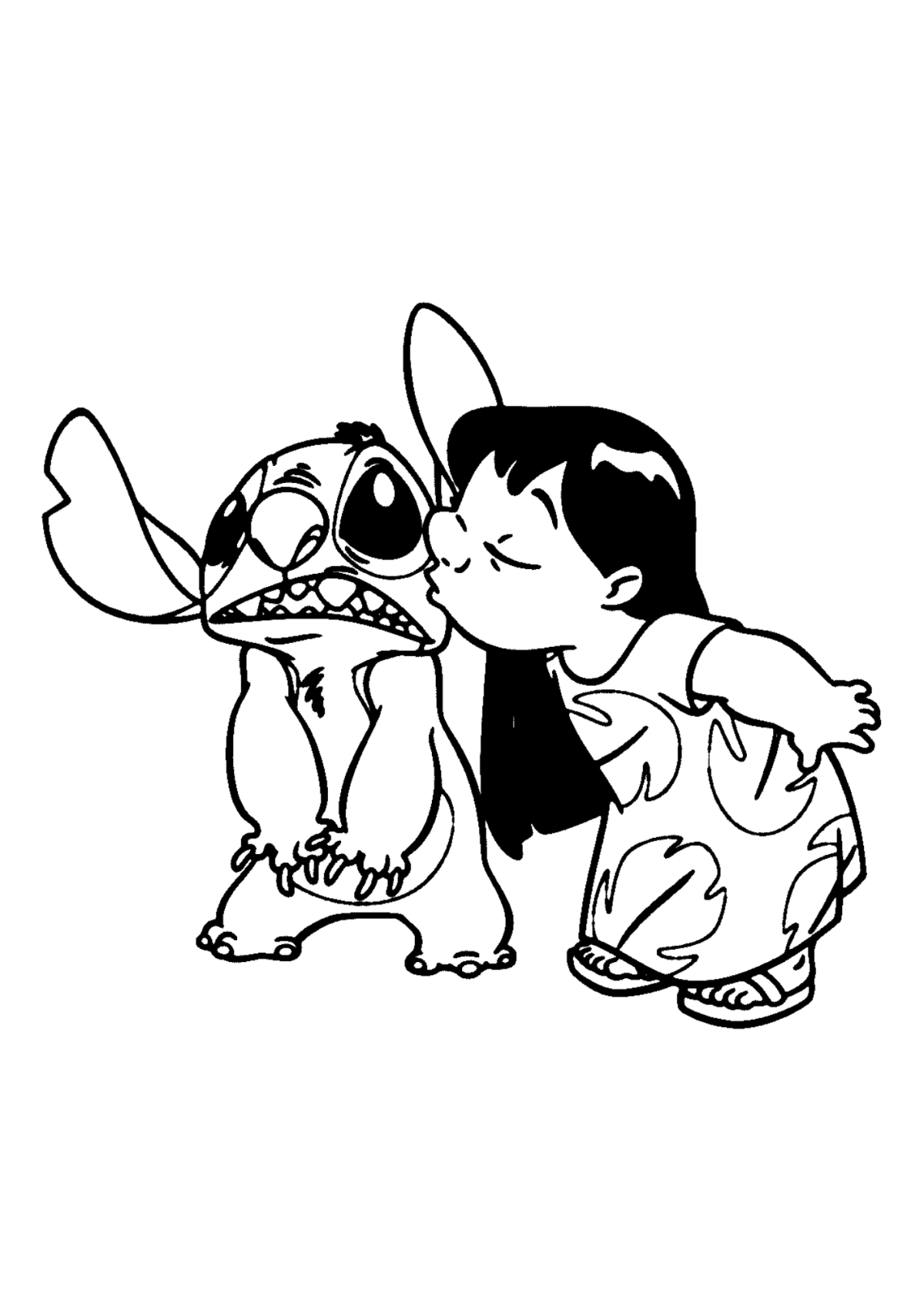 Desenho para Colorir Lilo e Stitch