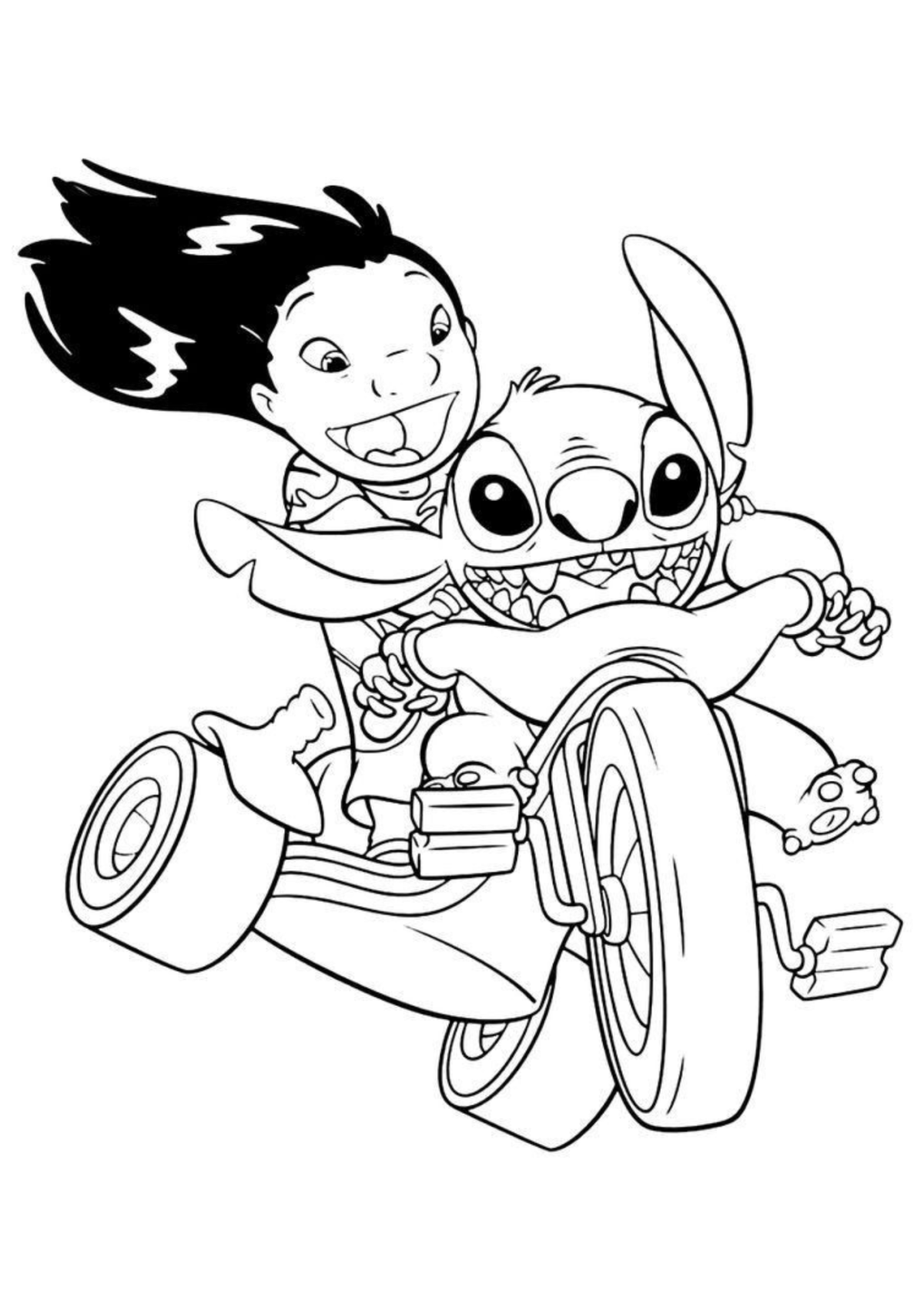 Desenho para Colorir Lilo e Stitch