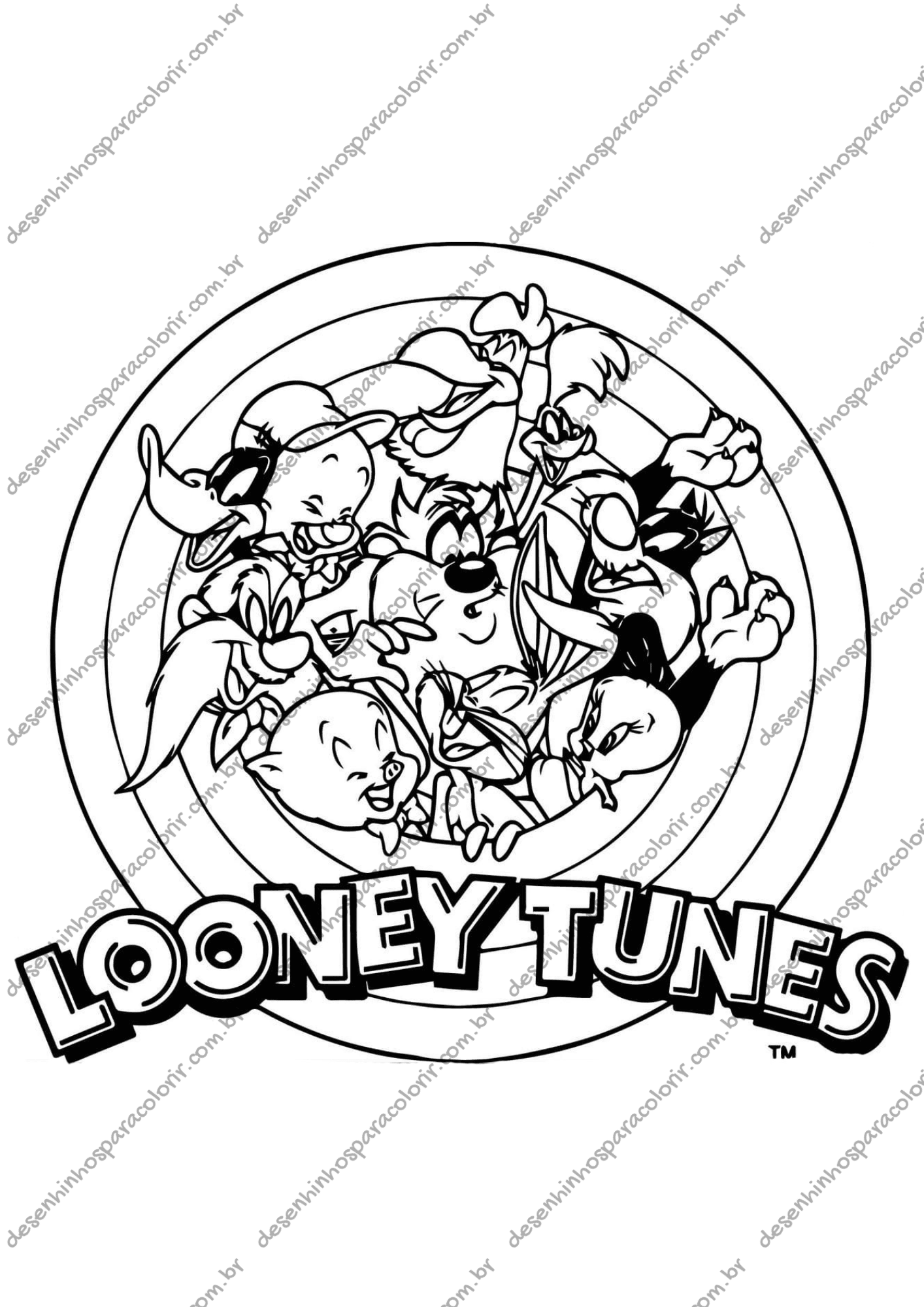 Desenho para Colorir Looney Tunes Desenho para Colorir Looney Tunes