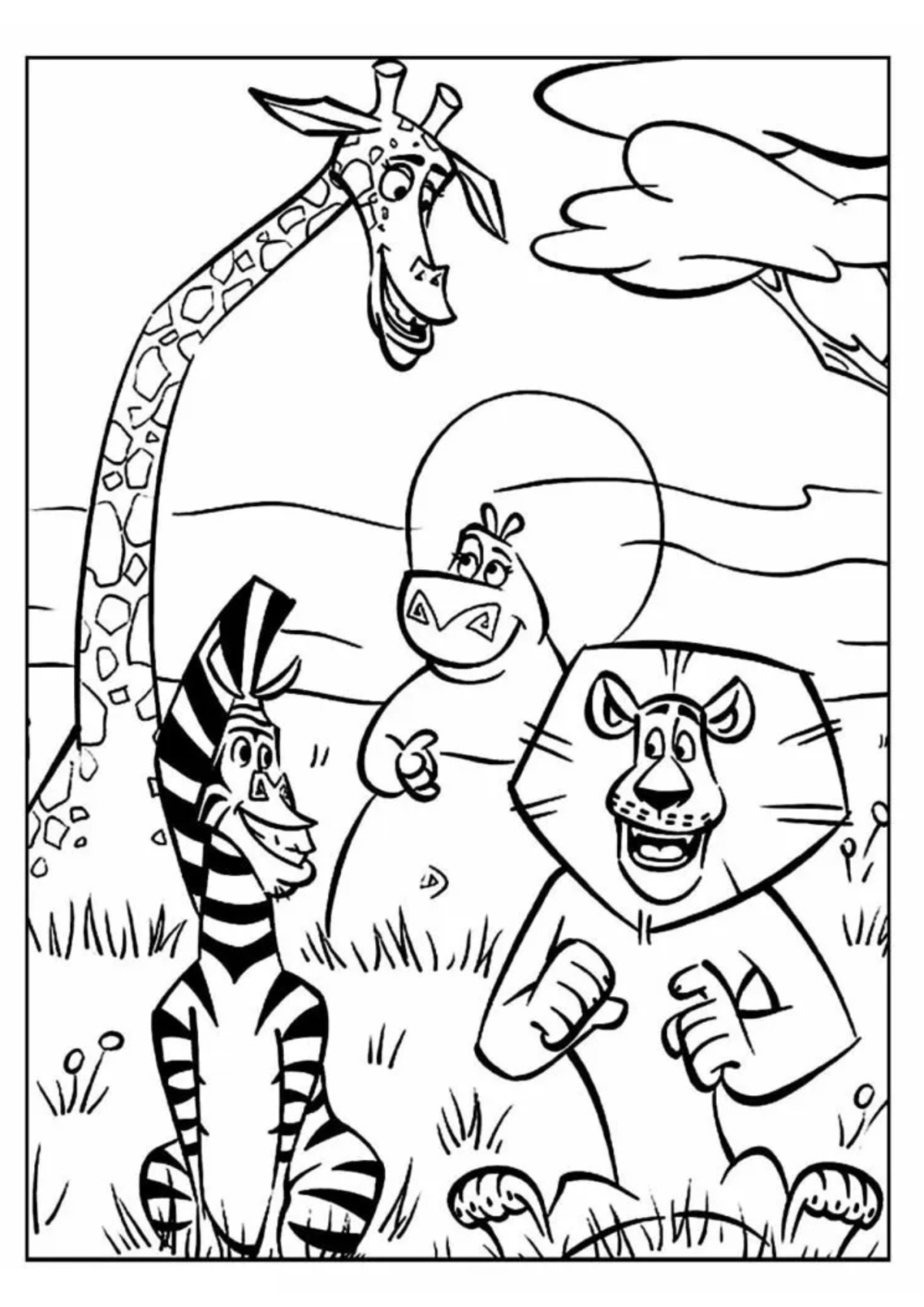 Desenho para Colorir Madagascar