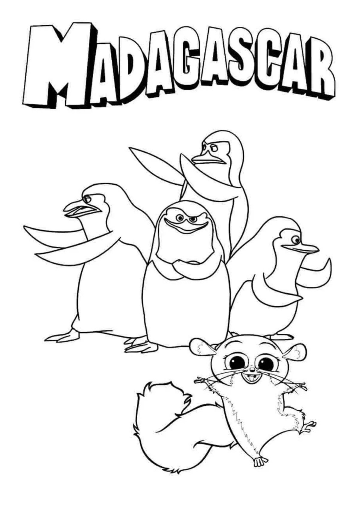 Desenho para Colorir Madagascar