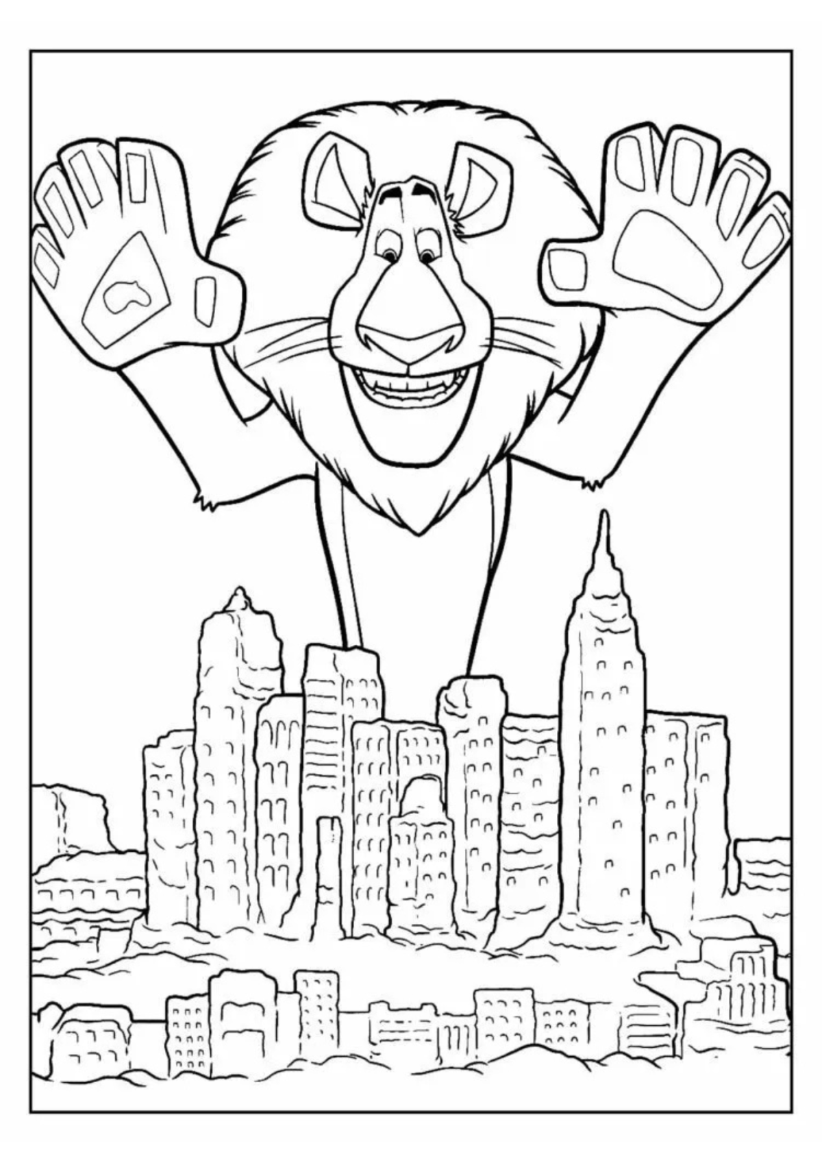 Desenho para Colorir Madagascar