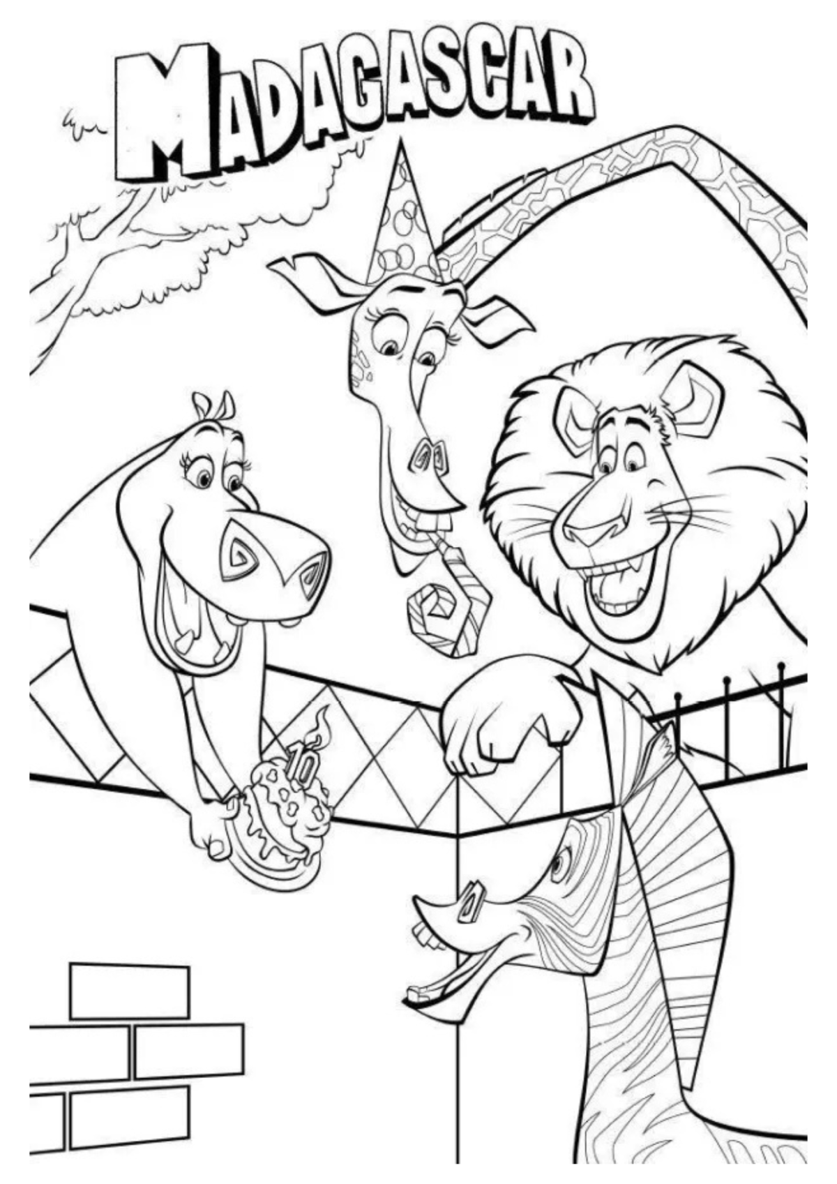 Desenho para Colorir Madagascar