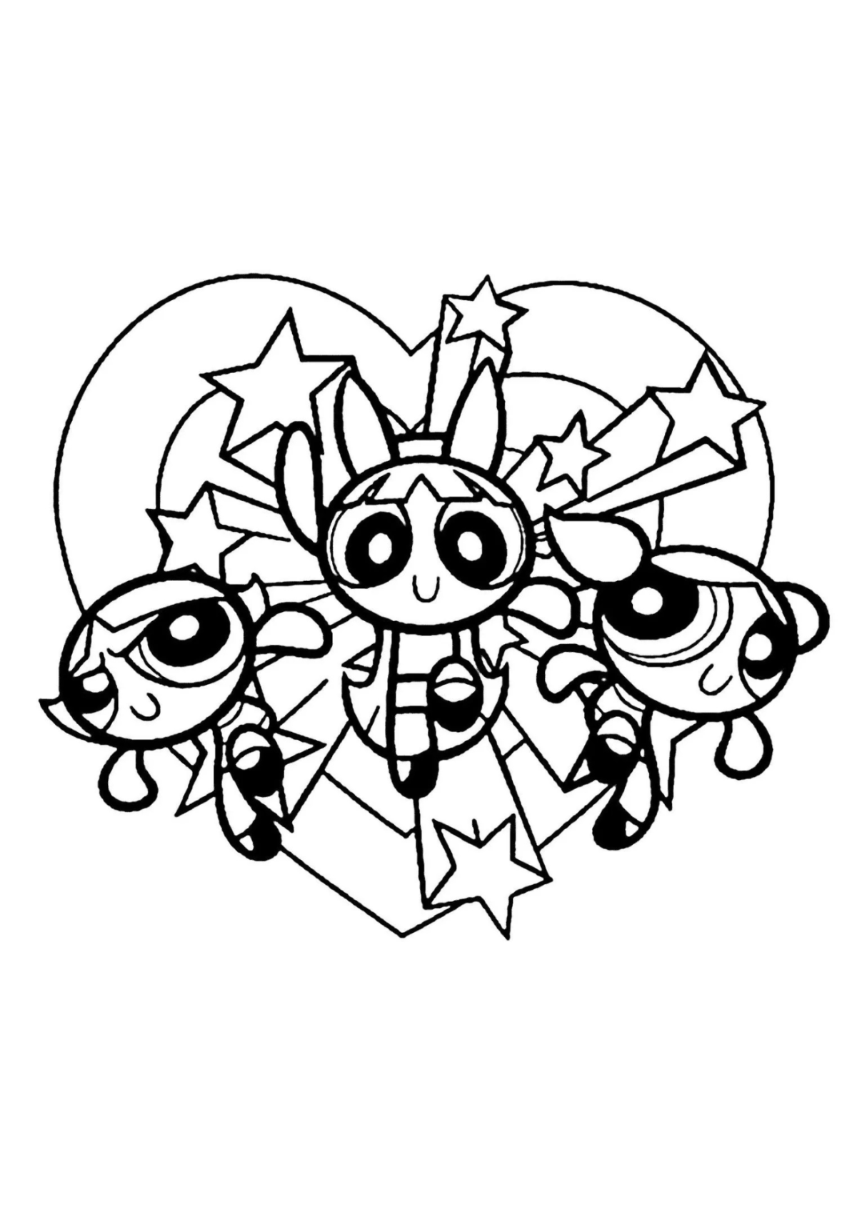Desenho para Colorir Meninas Super Poderosas
