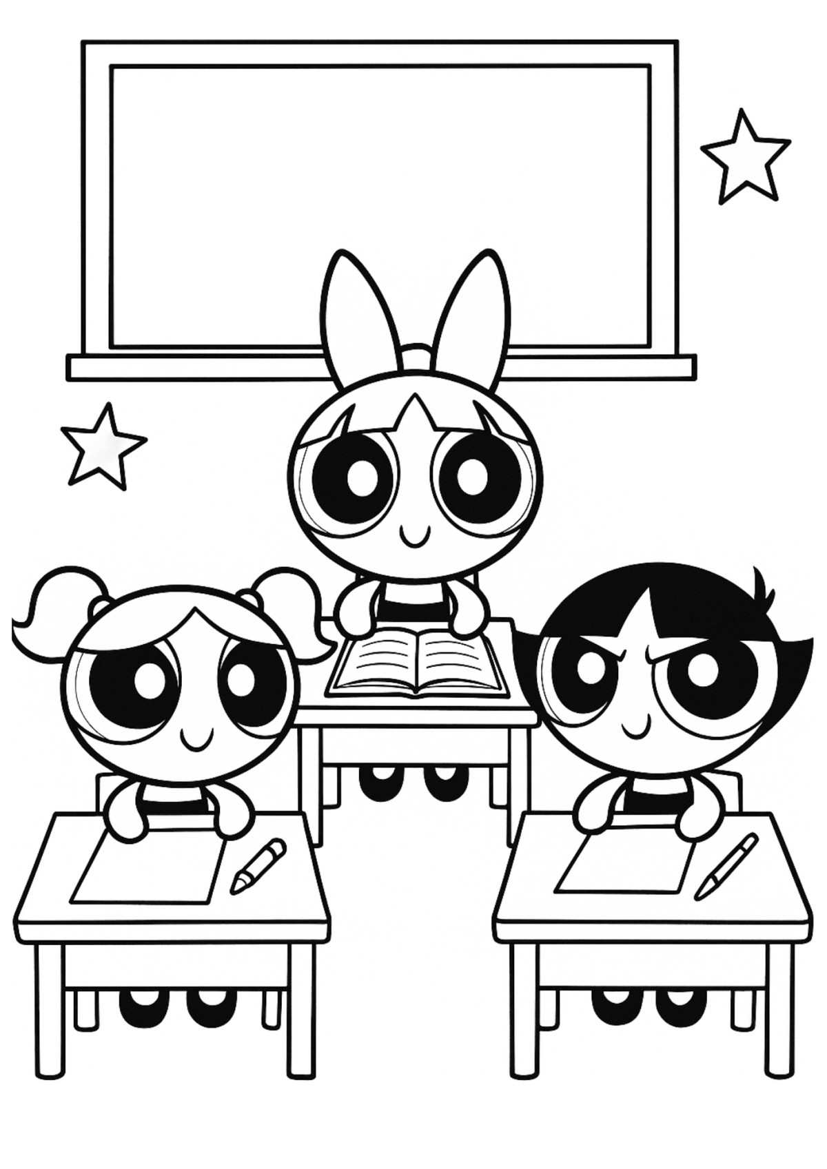 Desenho para Colorir Meninas Super Poderosas