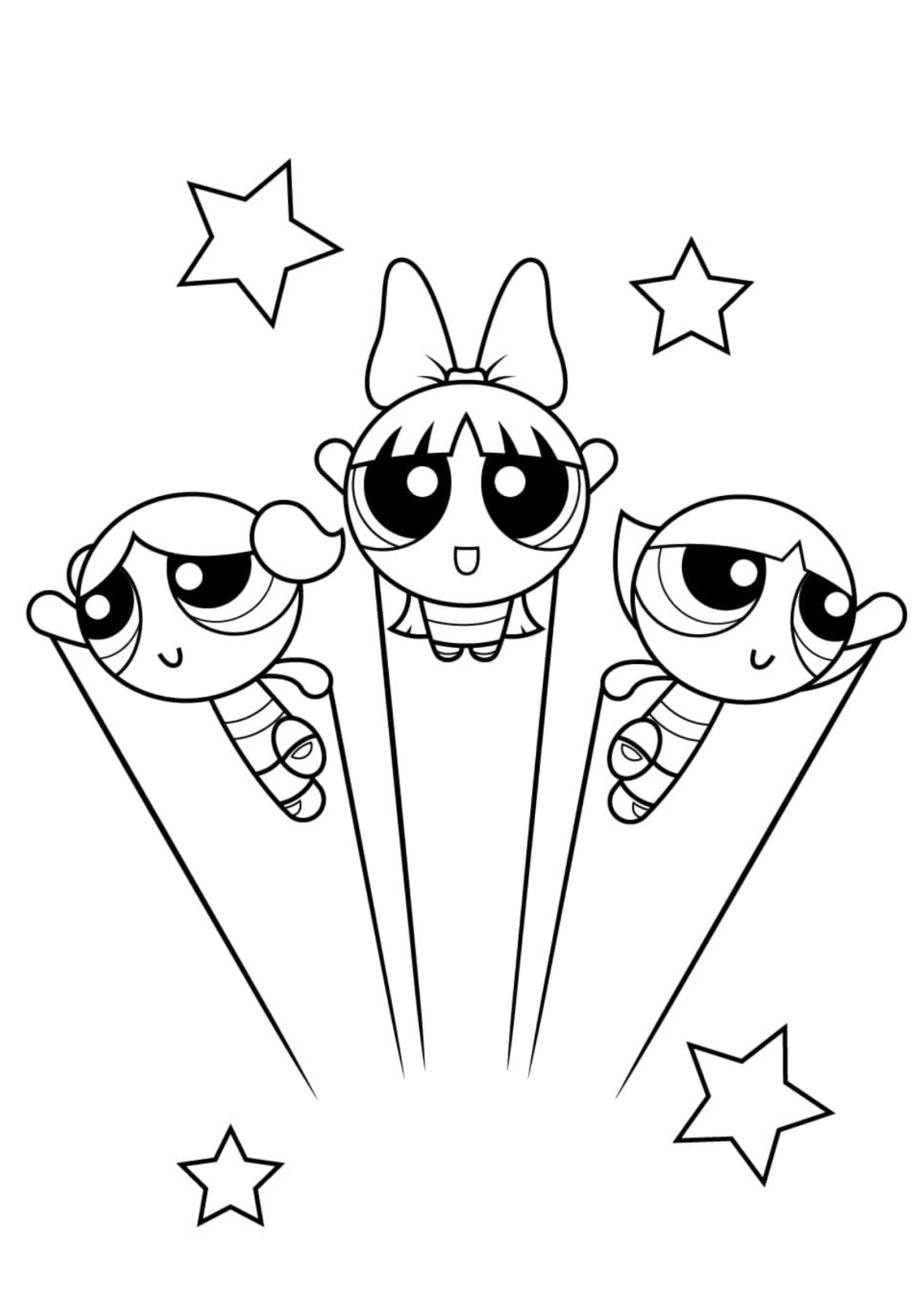 Desenho para Colorir Meninas Super Poderosas