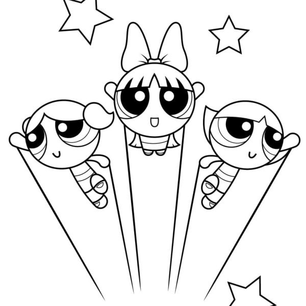 Desenho para Colorir Meninas Super Poderosas