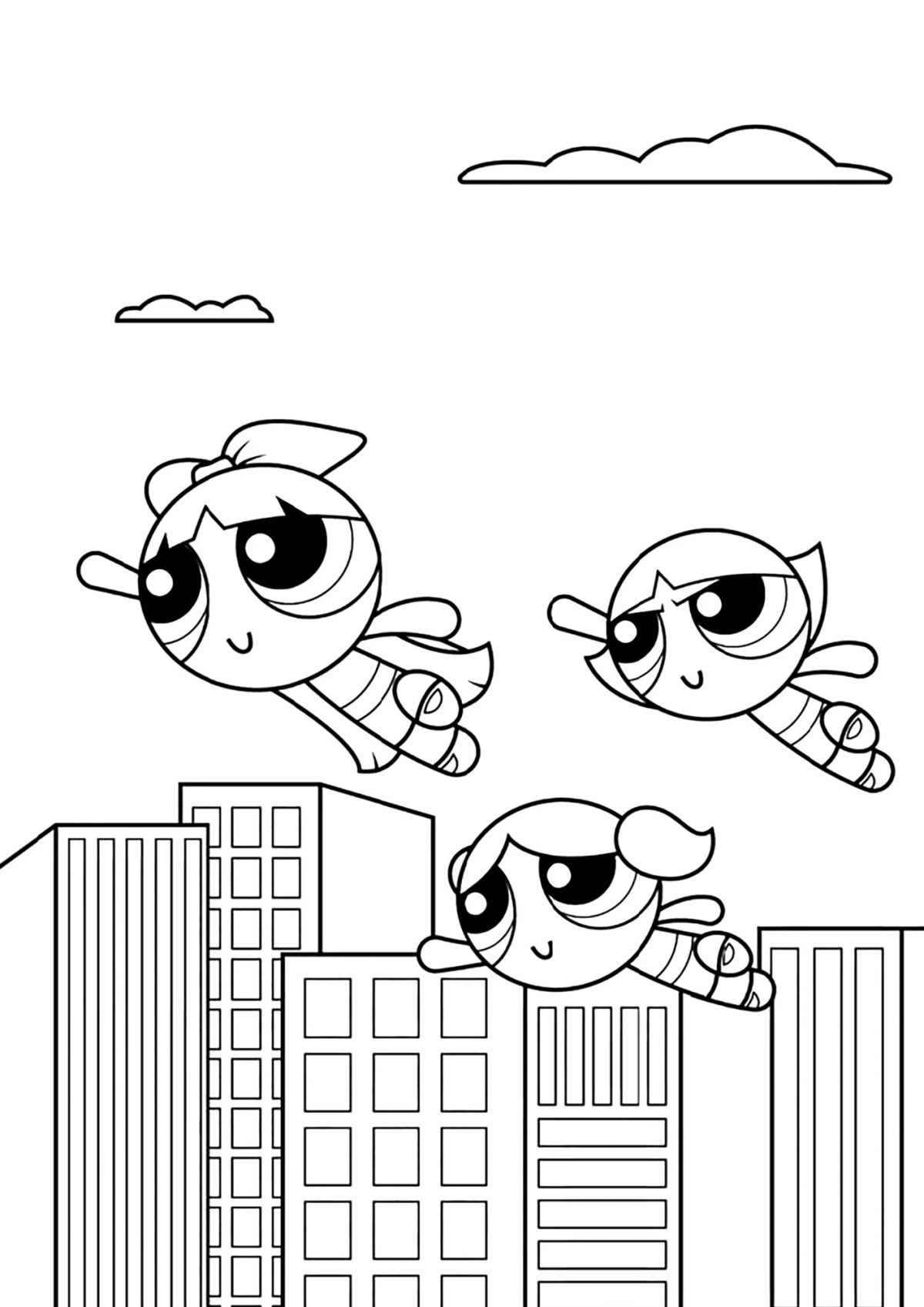 Desenho para Colorir Meninas Super Poderosas