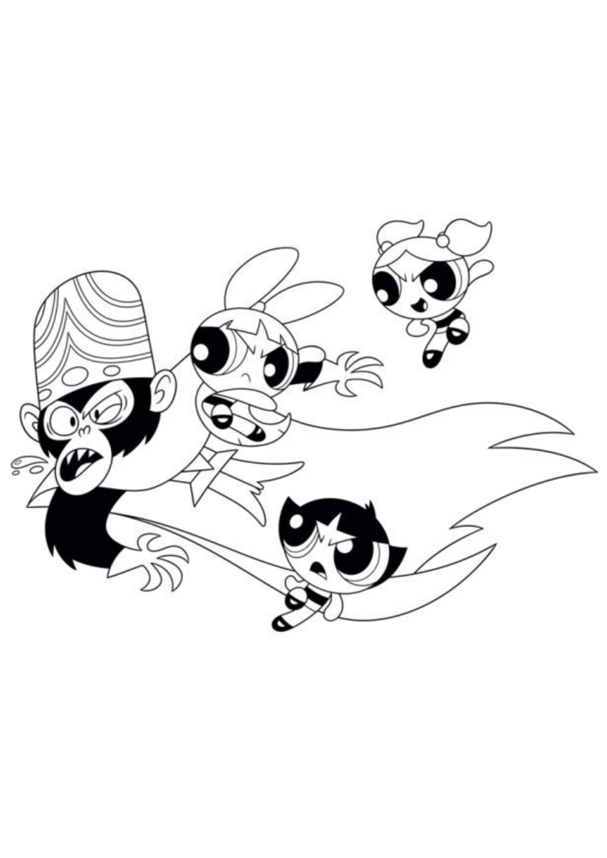 Desenho para Colorir Meninas Super Poderosas