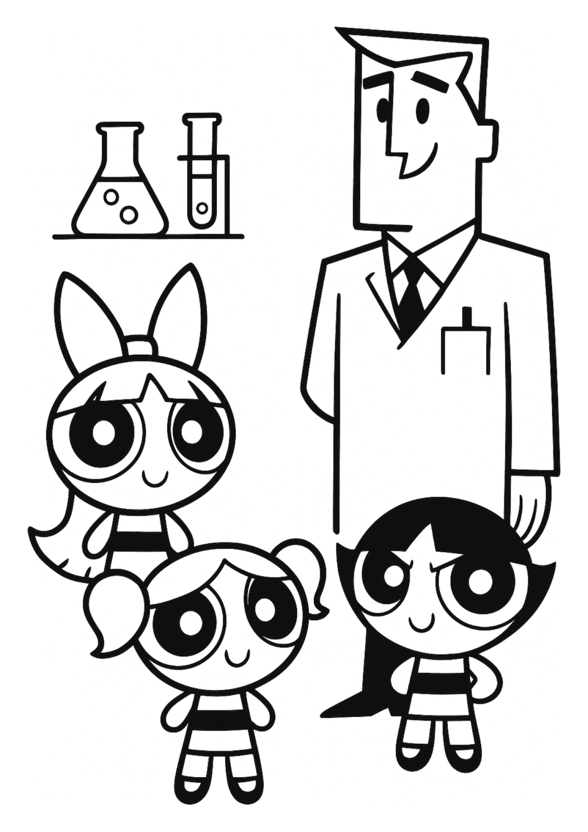 Desenho para Colorir Meninas Super Poderosas
