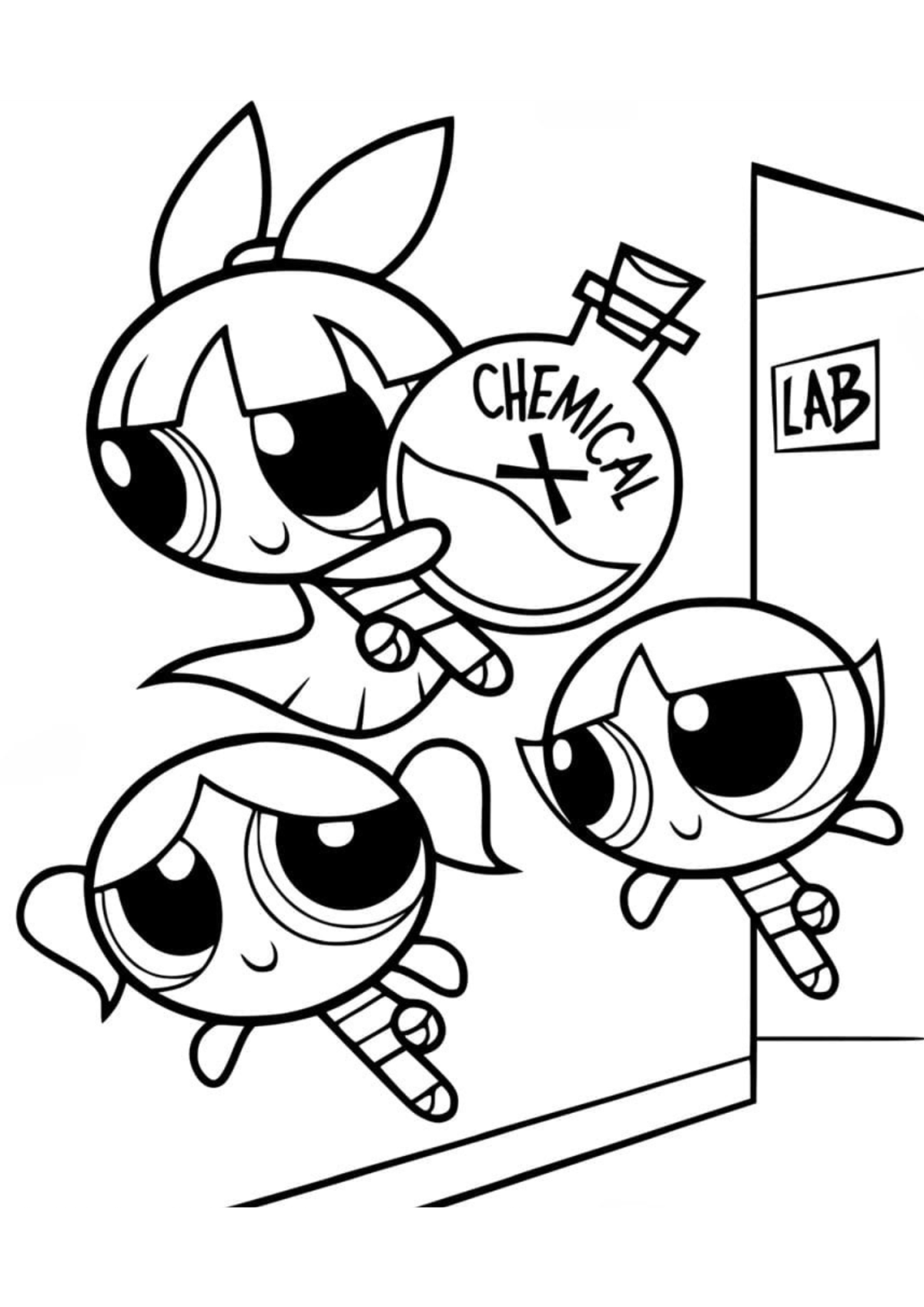 Desenho para Colorir Meninas Super Poderosas