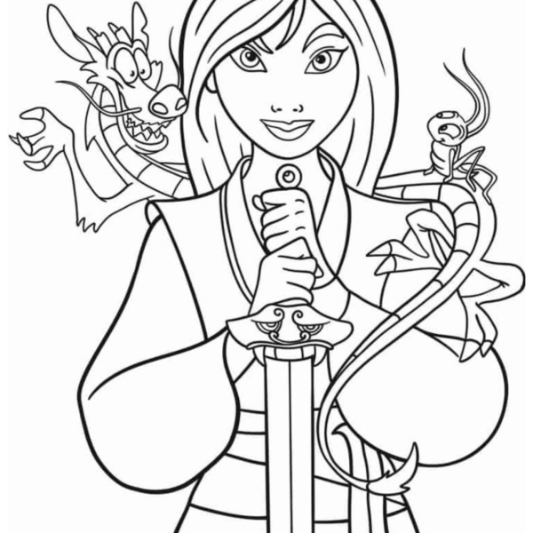 Desenho para Colorir Mulan