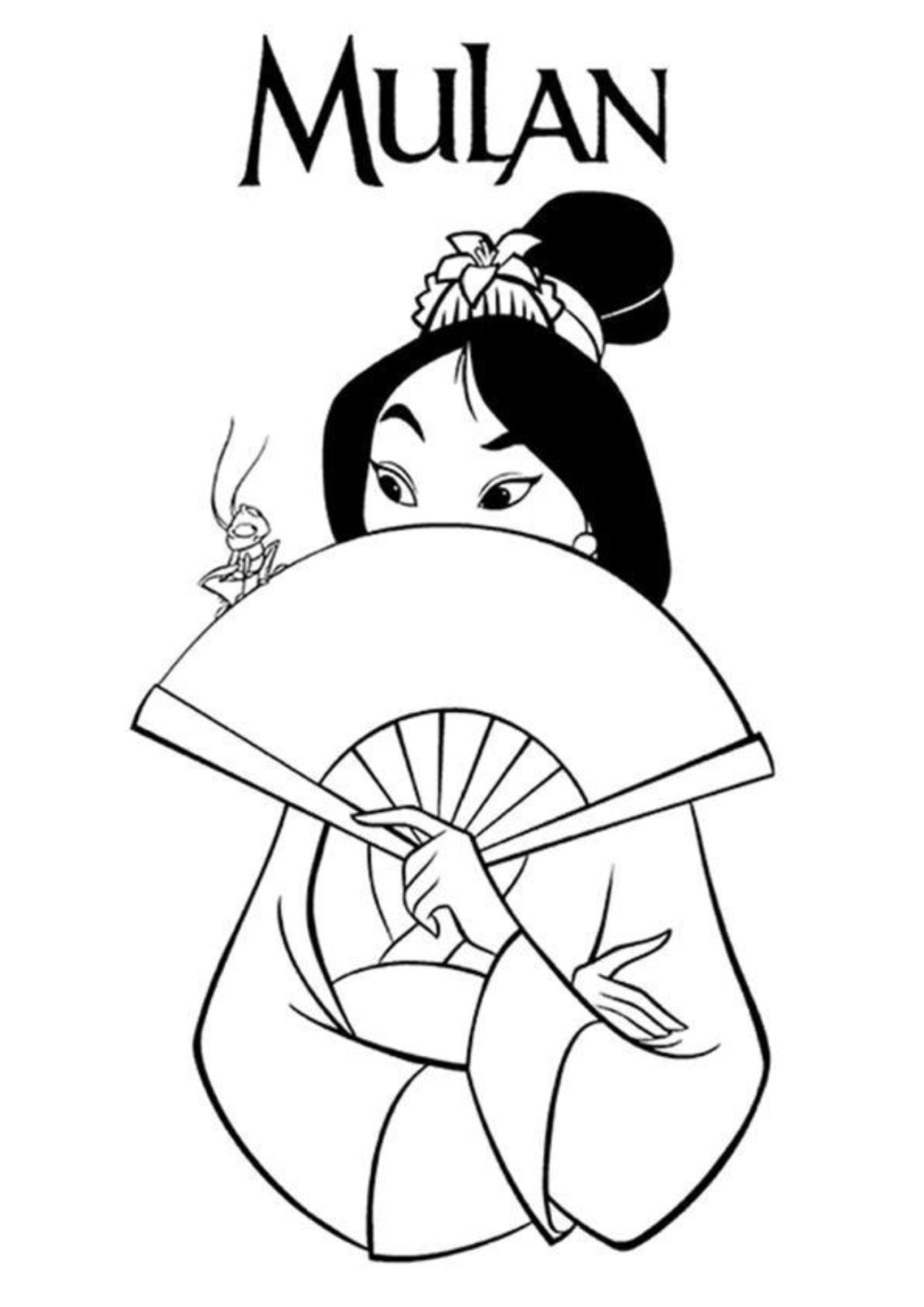 Desenho para Colorir Mulan