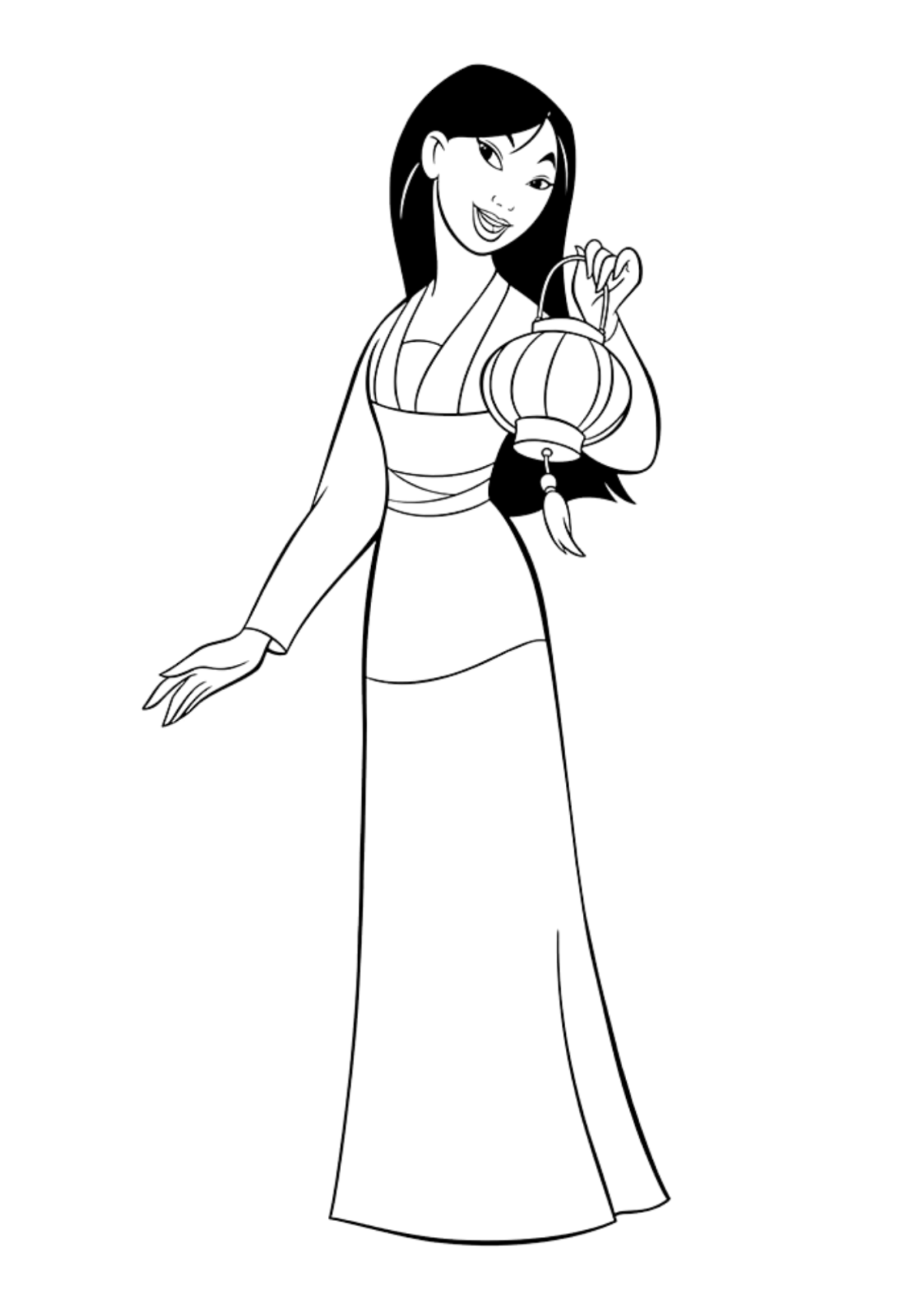 Desenho para Colorir Mulan