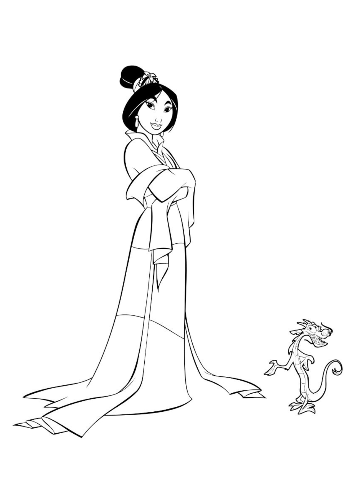 Desenho para Colorir Mulan